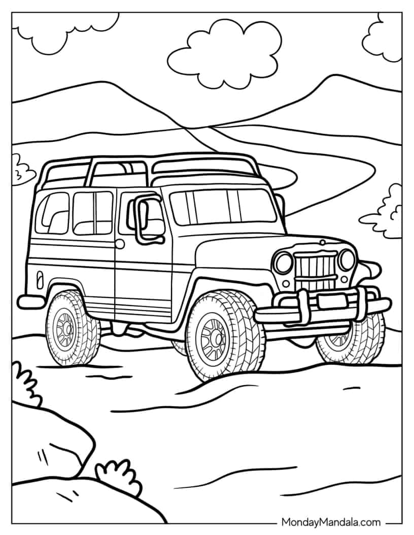 Willys Jeep Station Wagon Coloring In coloring page