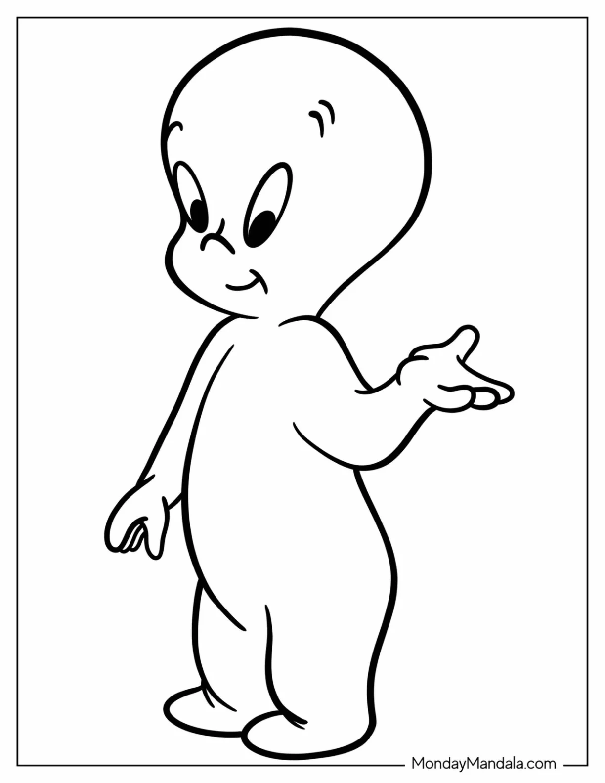Cartoons Coloring Page Of Casper The Friendly Ghost For Preschoolers coloring page