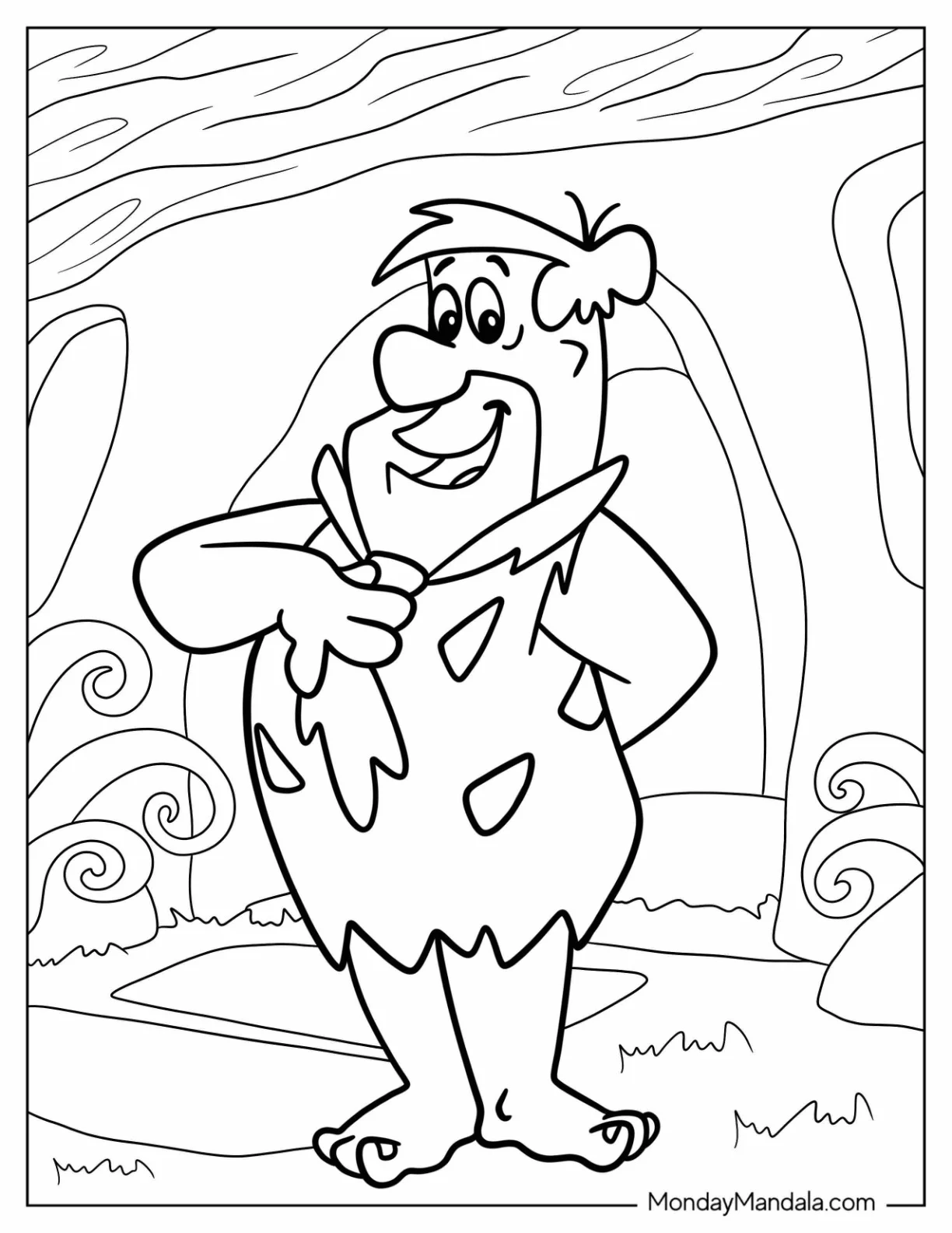 Cartoons Coloring Page Of Fred Flinstone coloring page