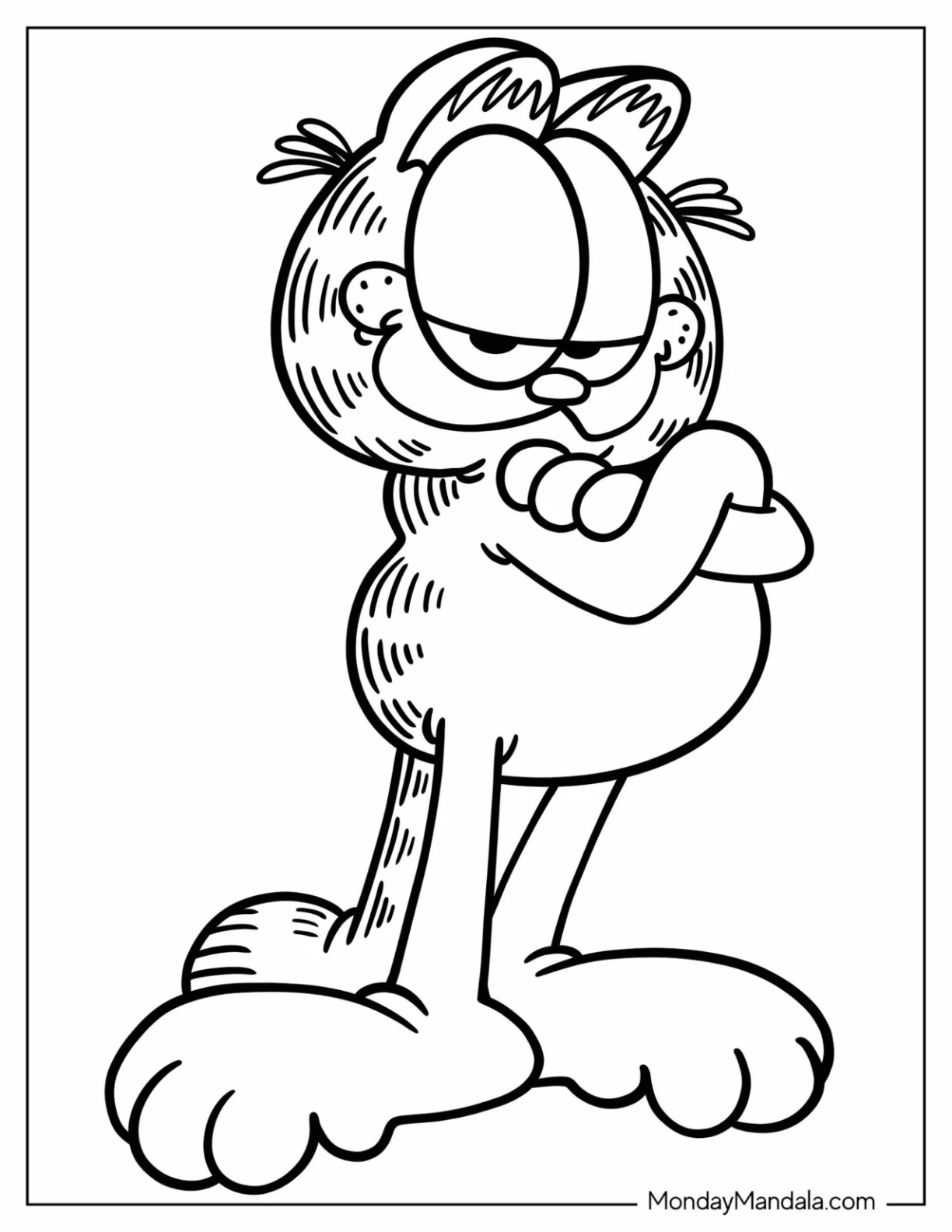 Cartoons Coloring Page Of Garfield Smirking coloring page
