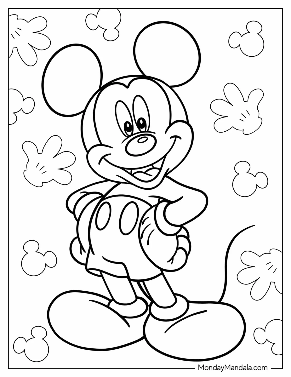 Cartoons Coloring Page Of Mickey Mouse coloring page