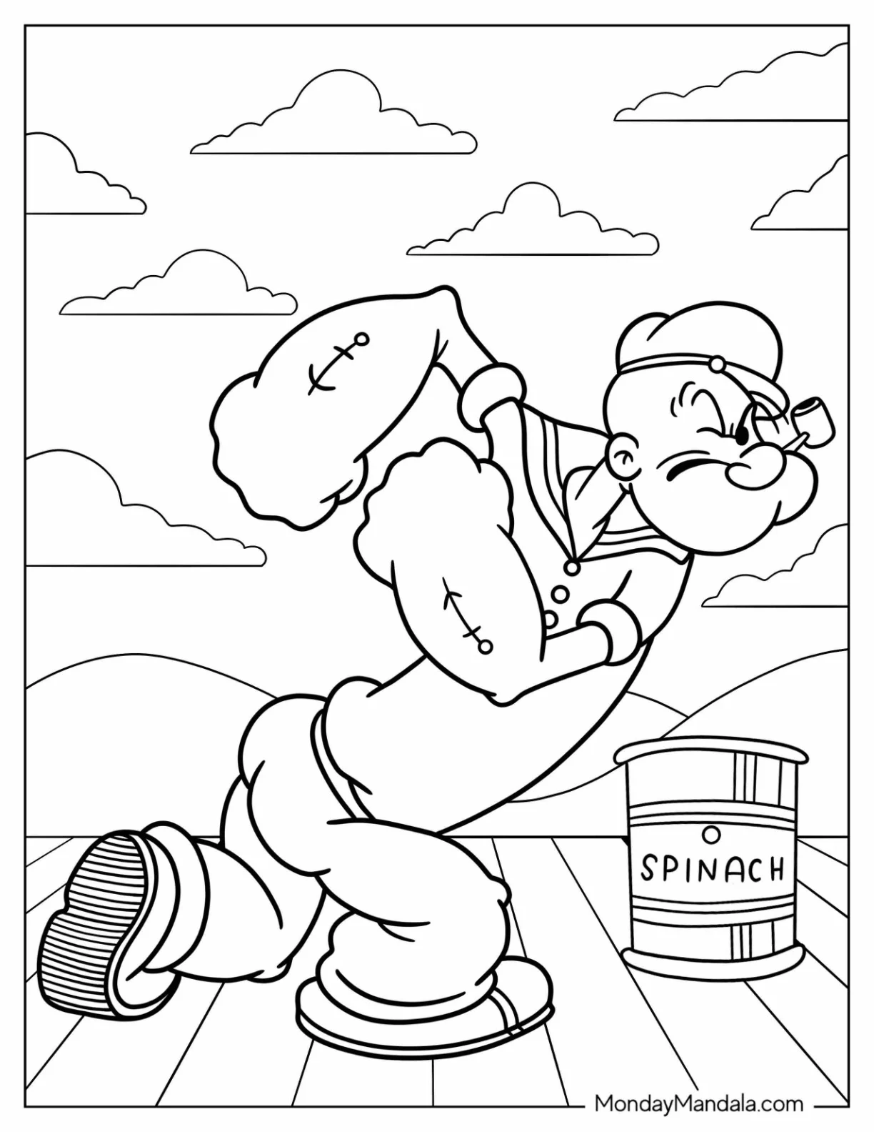 Cartoons Coloring Page Of Popeye The Sailor Man coloring page