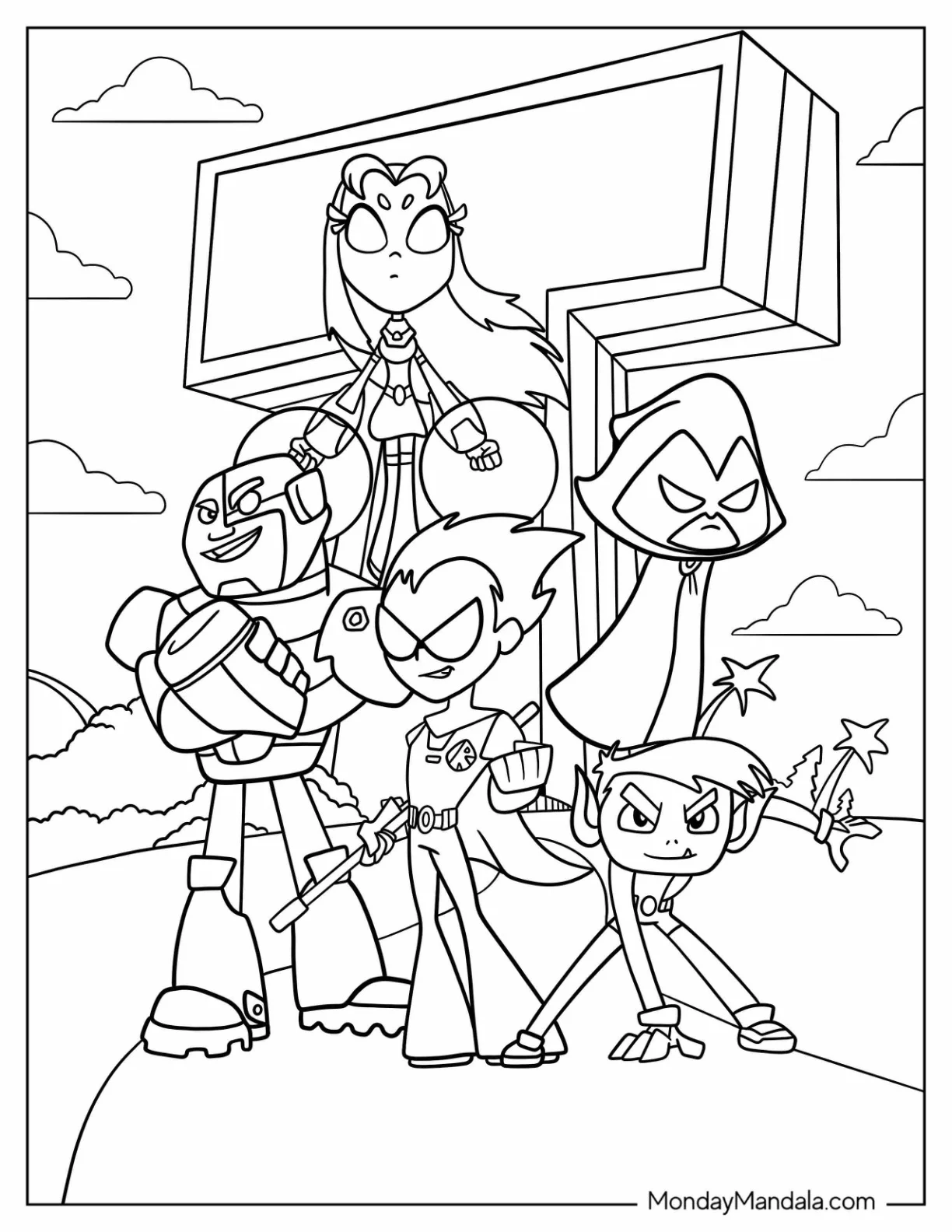 Cartoons Coloring Page Of Teen Titans coloring page