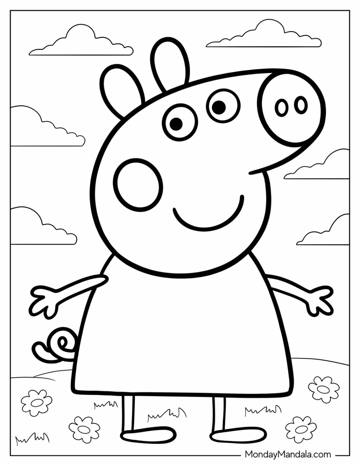Kawaii Cartoons Coloring Page Of Peppa Pig coloring page