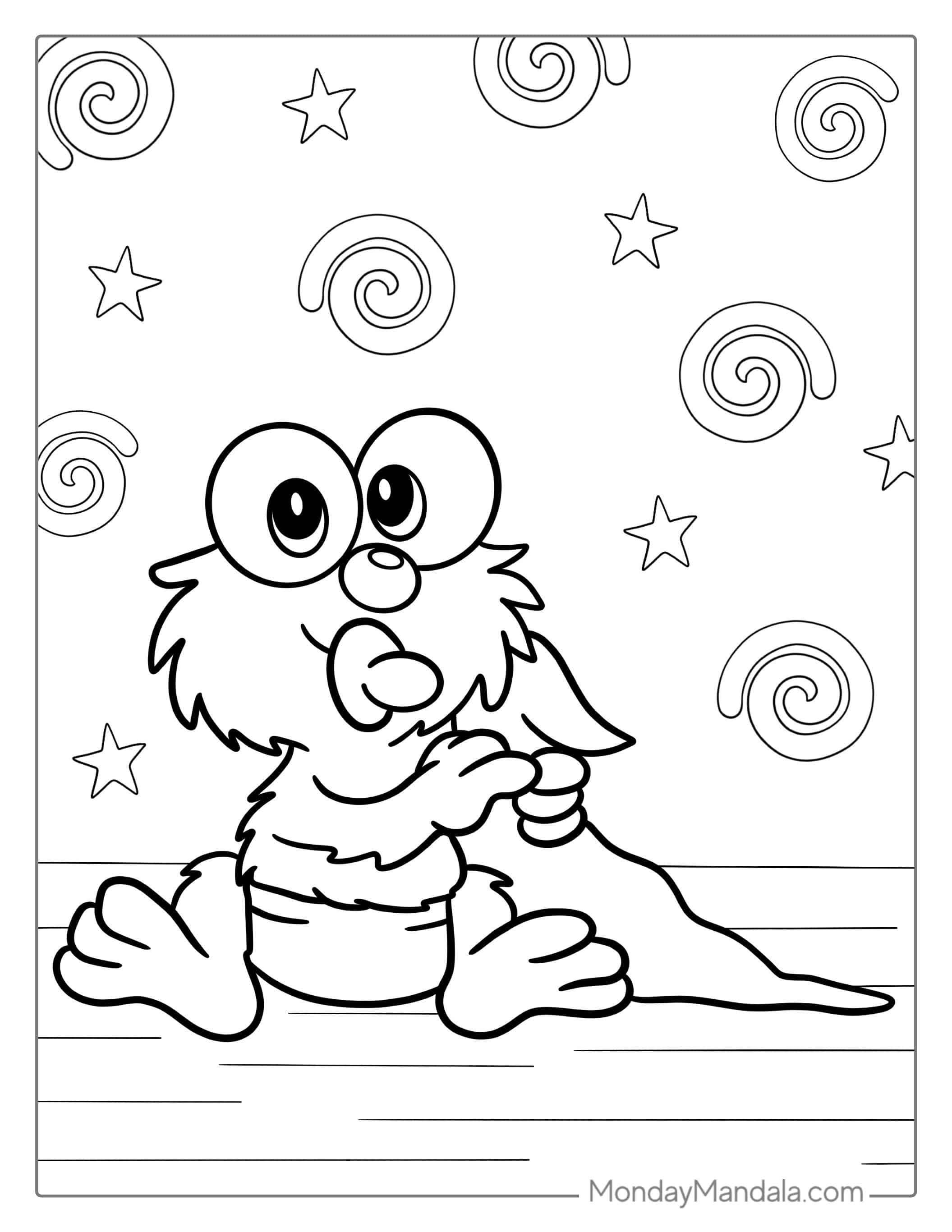 Cute Kawaii Baby Elmo Coloring Page coloring page