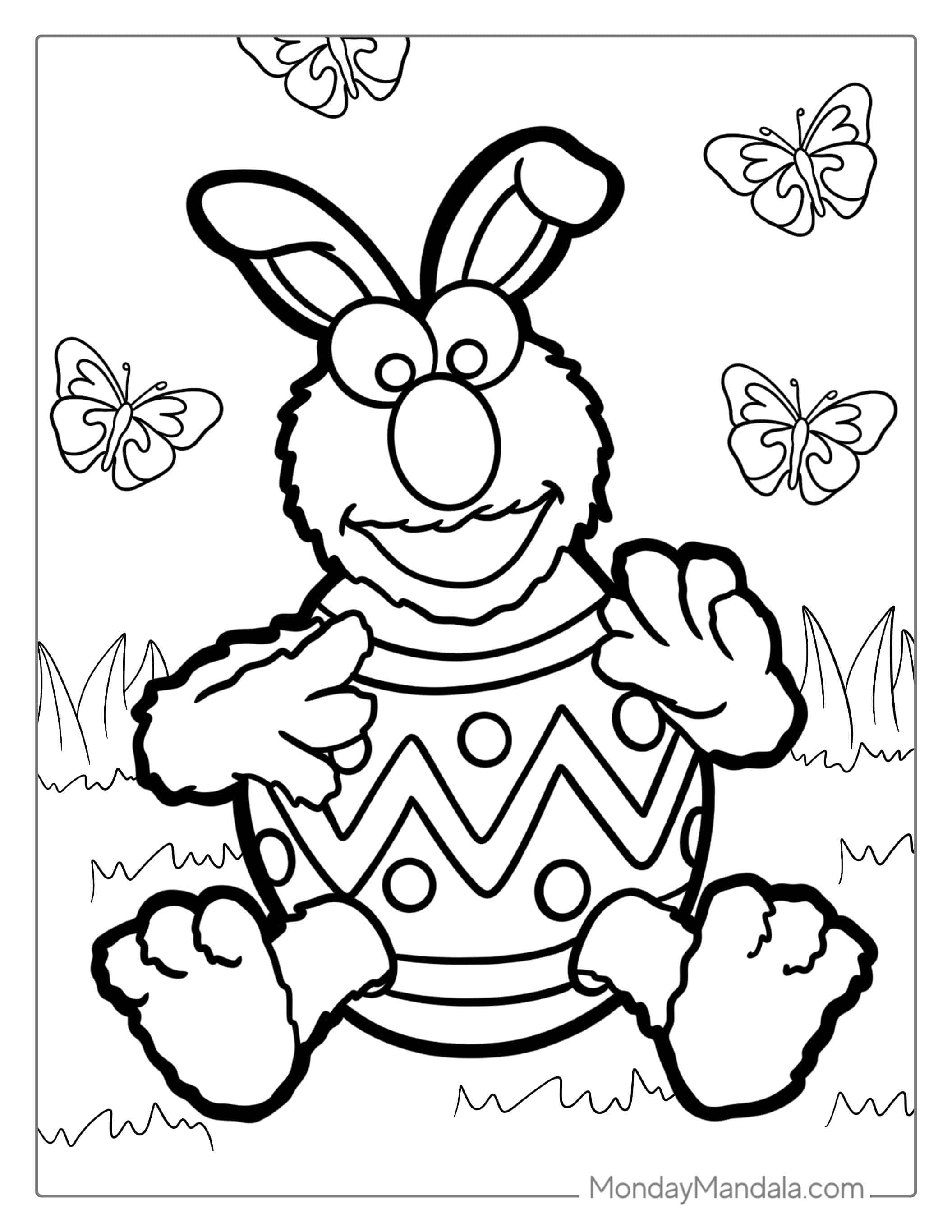 Easter Themed Elmo Coloring Page coloring page