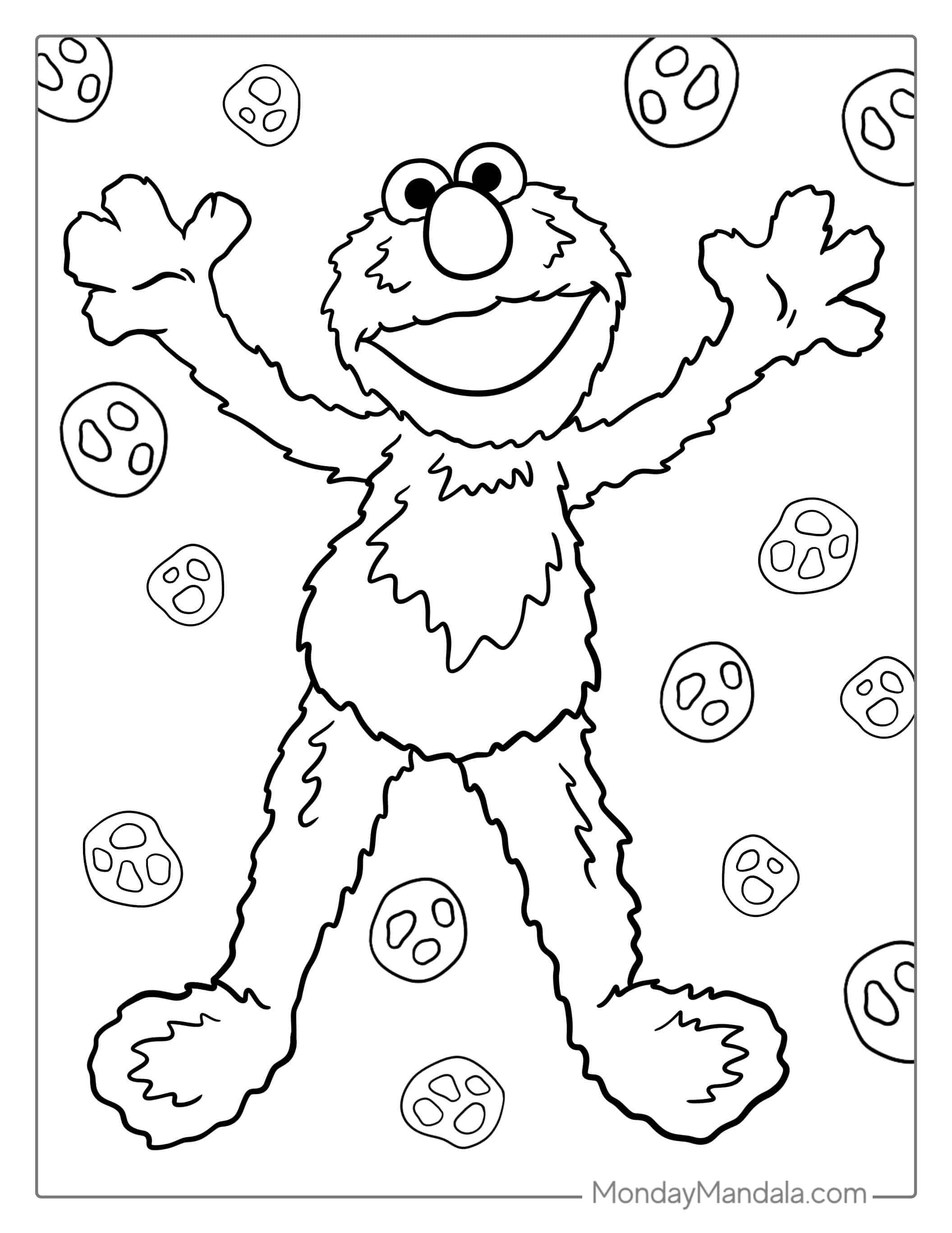 Easy Outline Of Elmo To Color For Preschoolers coloring page