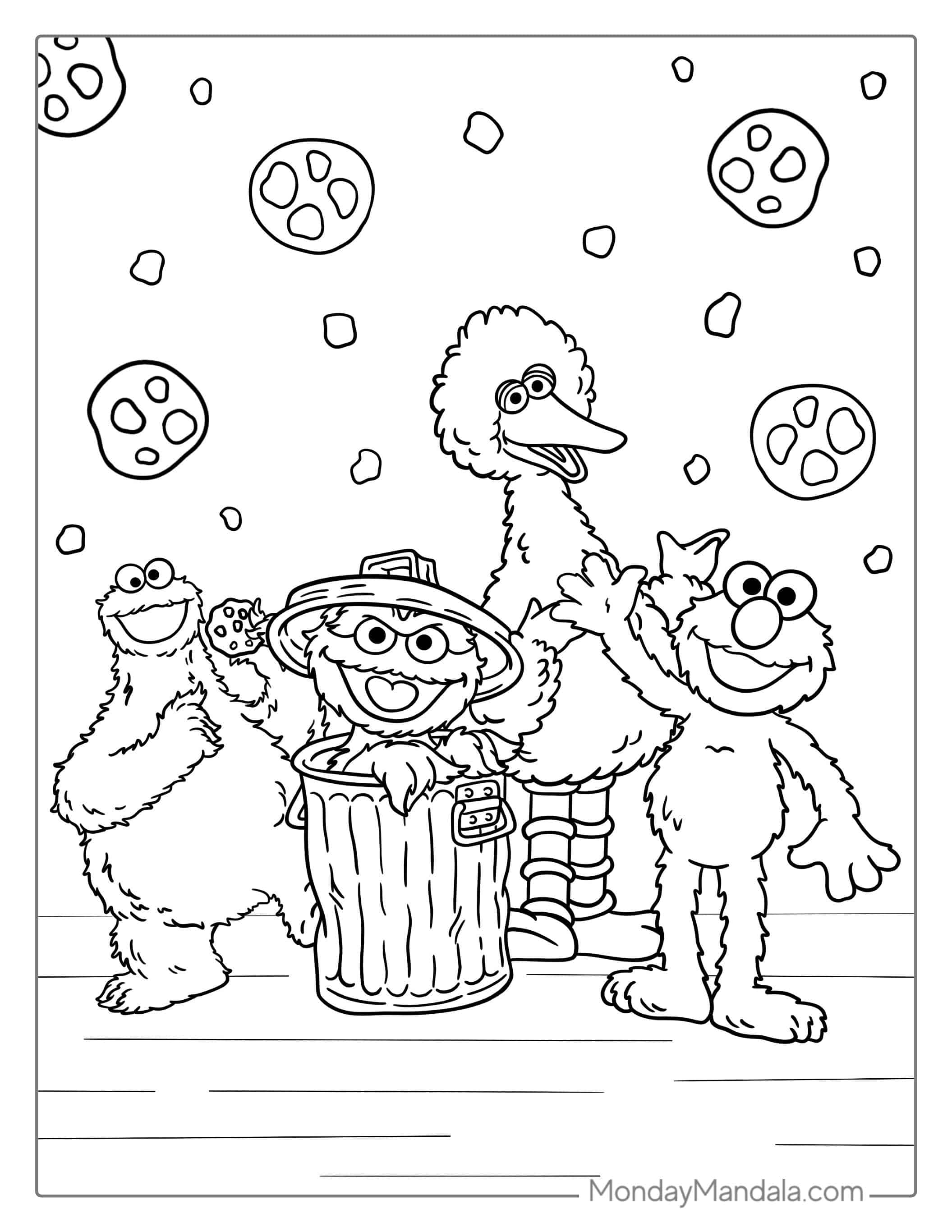 Elmo and Friends Coloring Page coloring page