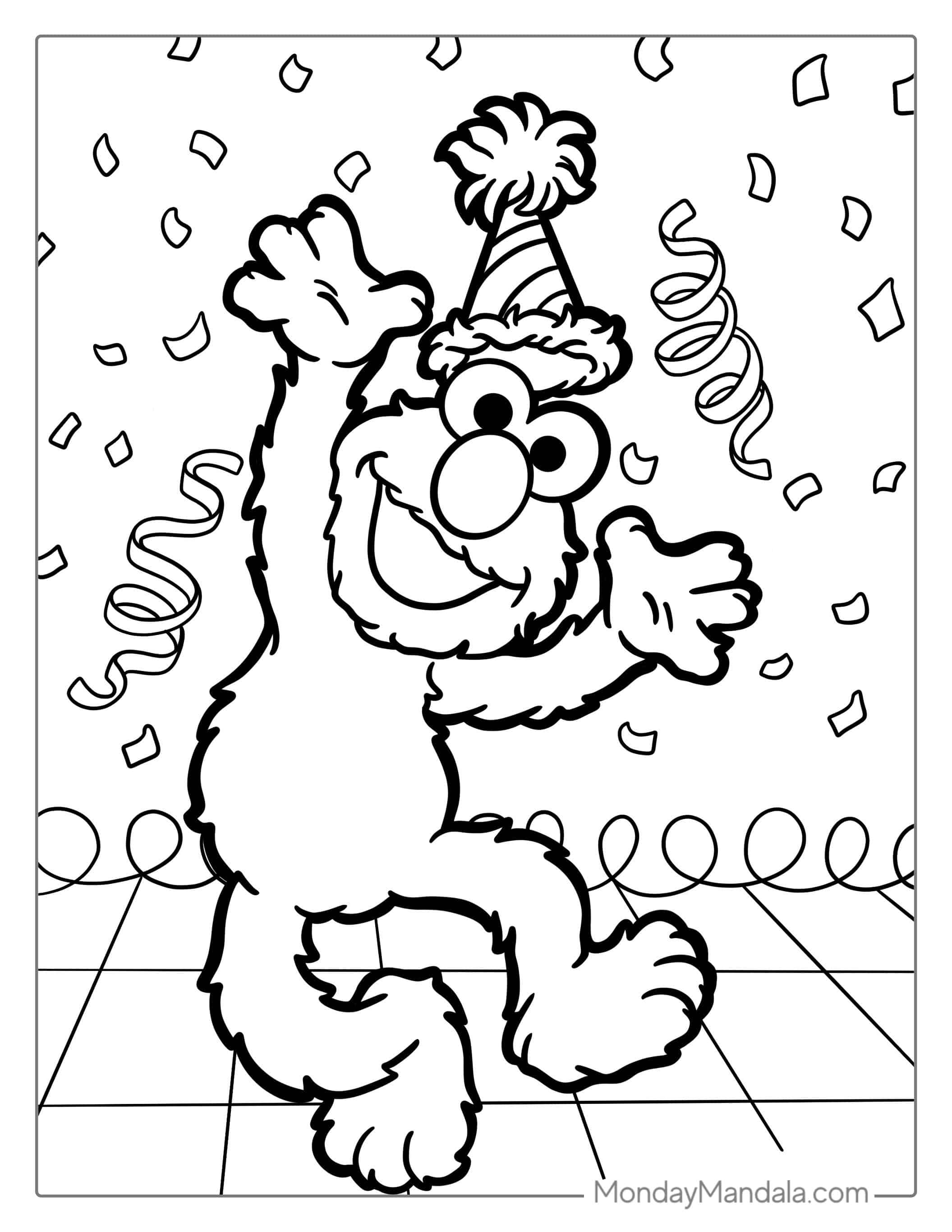 Happy Birthday Elmo Coloring Sheet coloring page