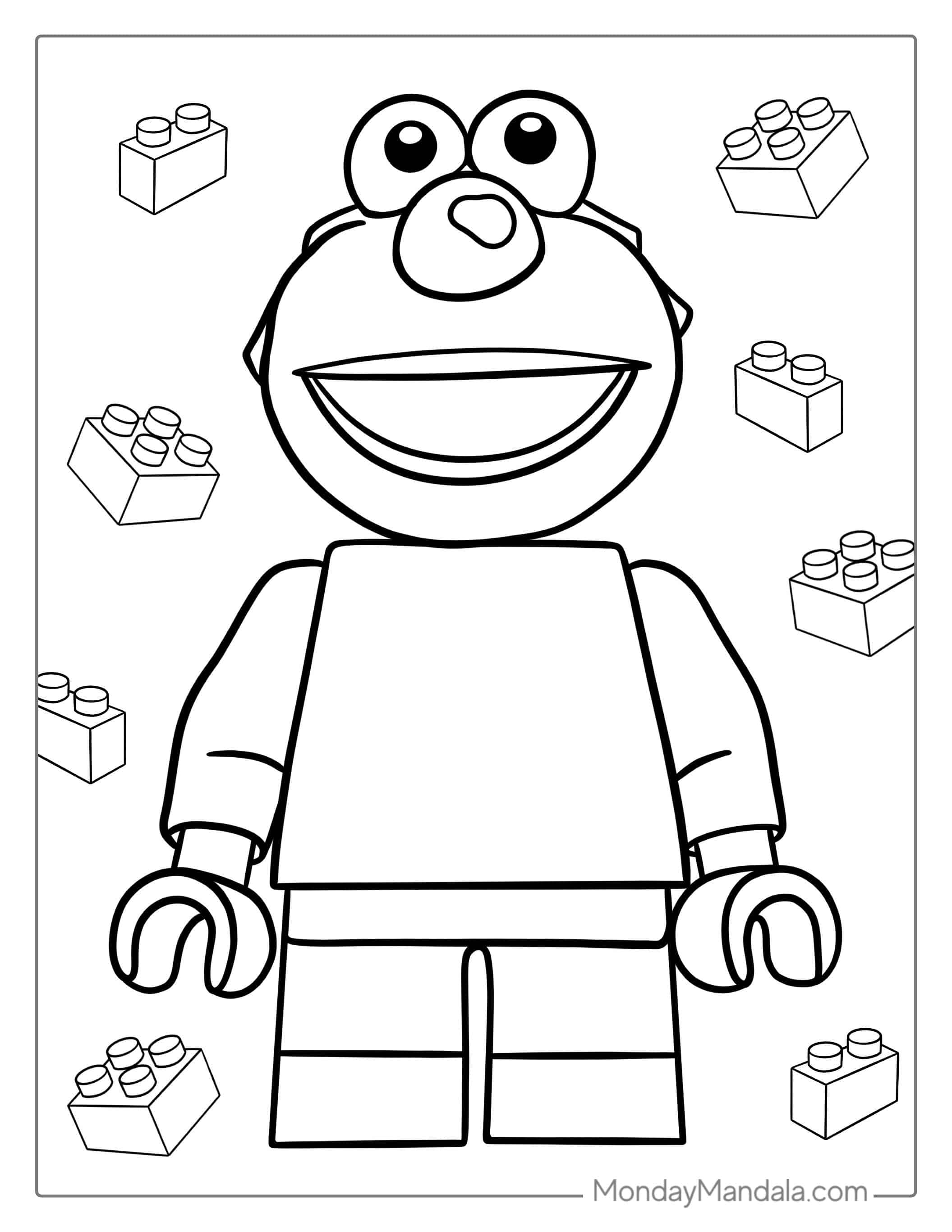 Lego Themed Elmo Coloring Page coloring page