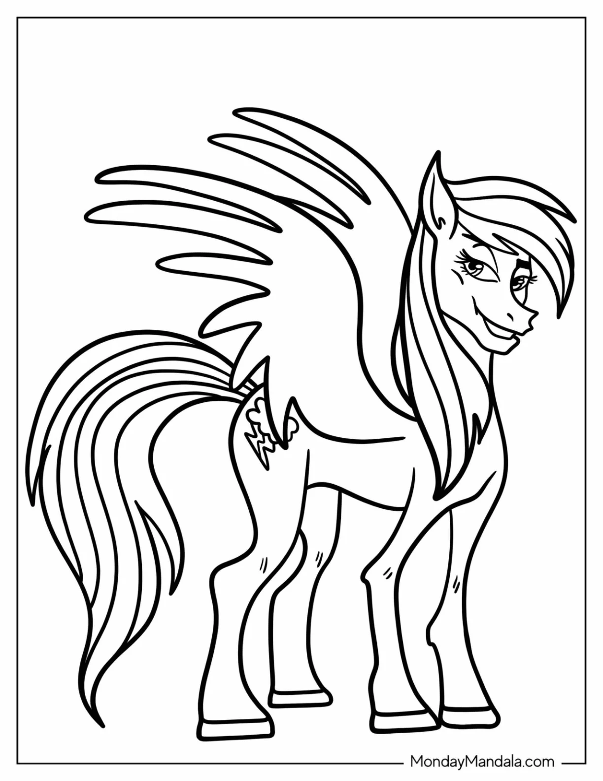 Adult Rainbow Dash Coloring Page coloring page — printable line art