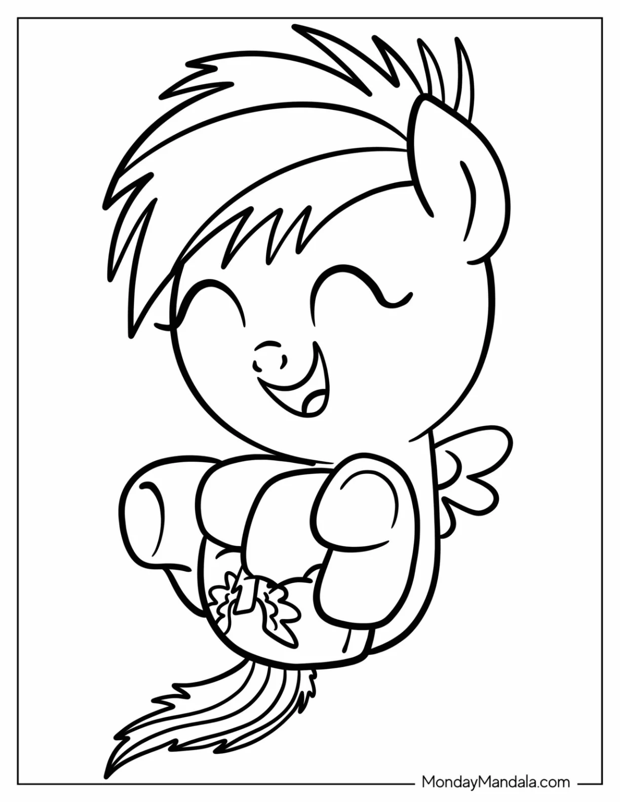 Baby Rainbow Dash Coloring Page For Preschoolers coloring page