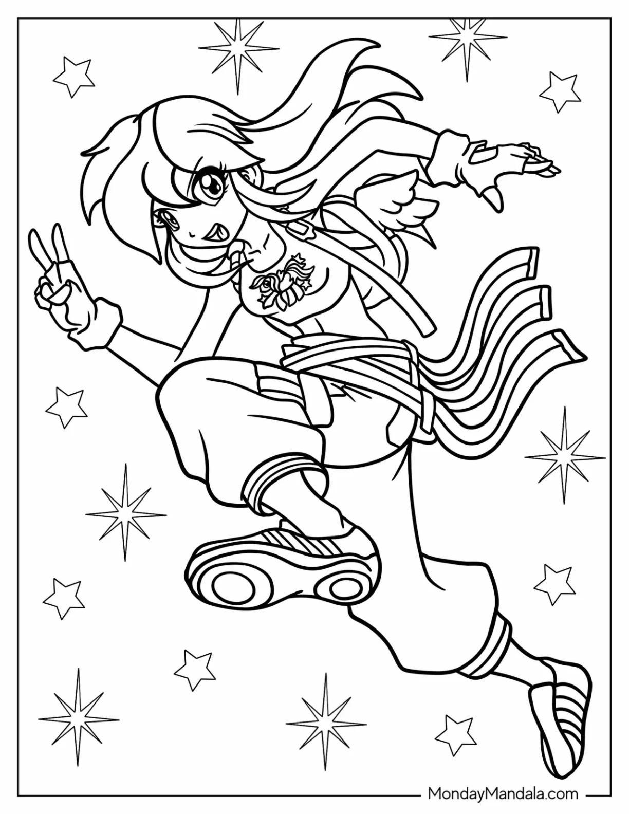 Rainbow Dash Coloring Page Equestria Girls Running coloring page