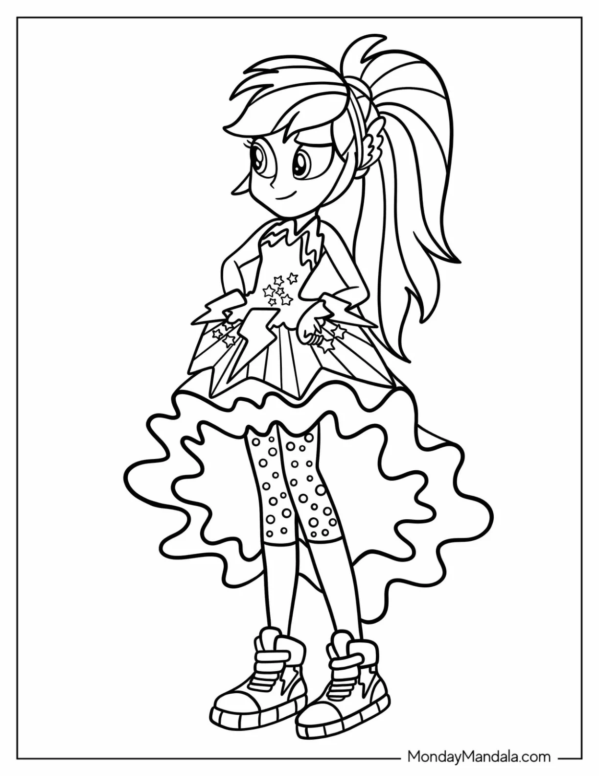Rainbow Dash Coloring Page From Equestria Girls coloring page