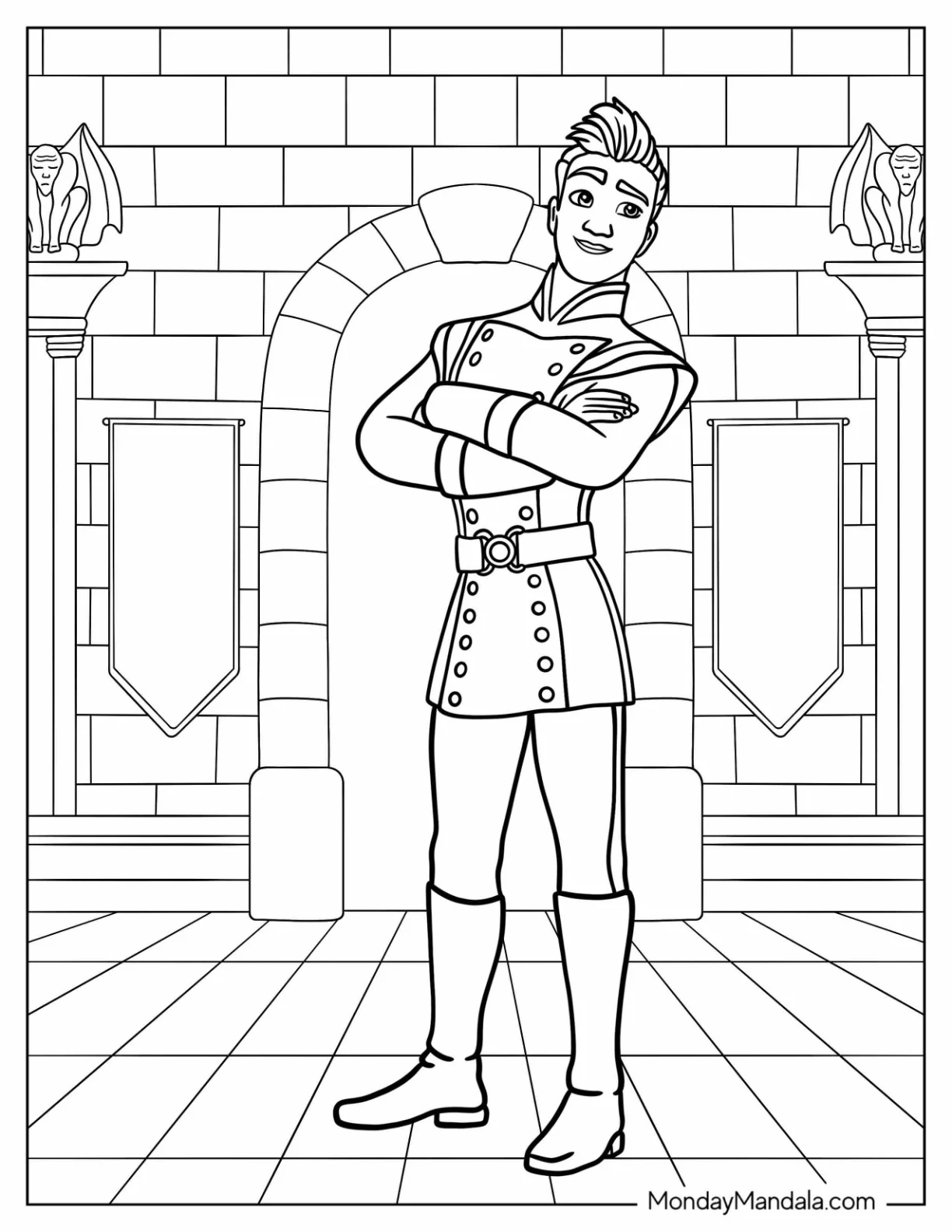 Elena Of Avalor Coloring Page Of Lieutenant Gabriel  Gabe  Núñez coloring page — printable line art