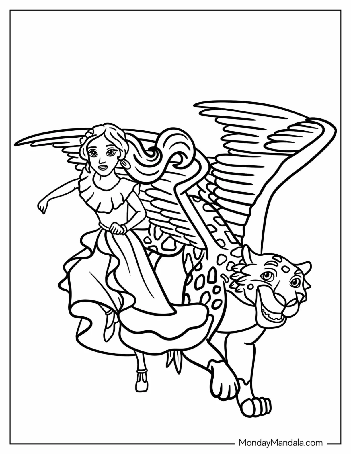 Elena Of Avalor Coloring Page Running With A Jaquin coloring page