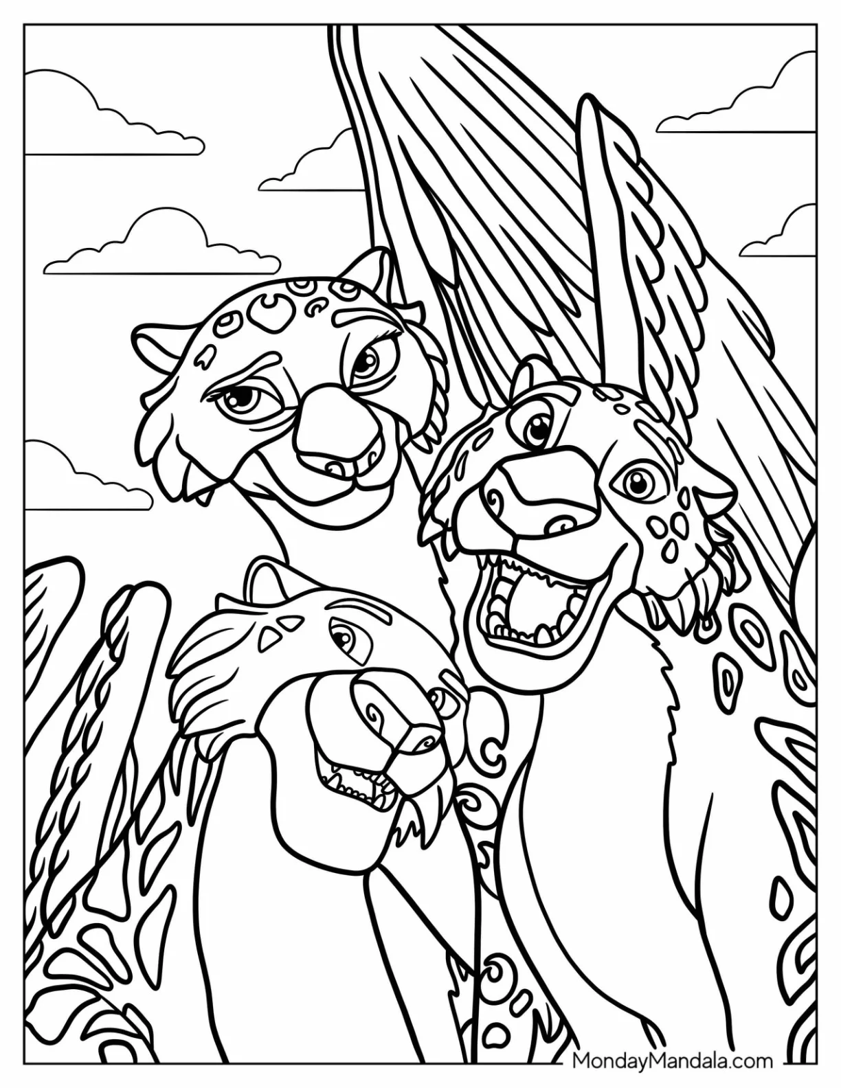 Migs, Luna, And Skylar From Elena Of Avalor Coloring Page coloring page