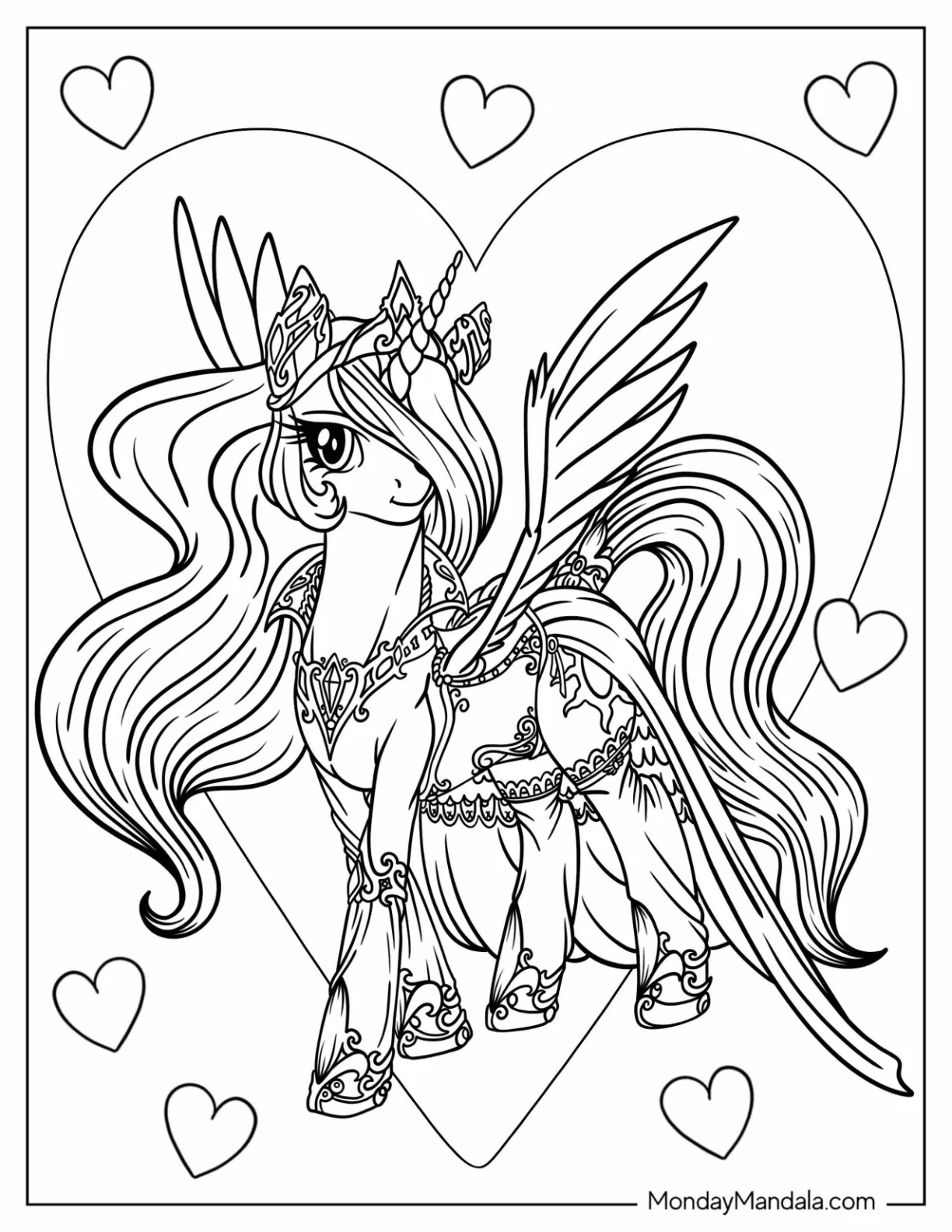 Elegant Princess Celestia Coloring Page With Crown coloring page