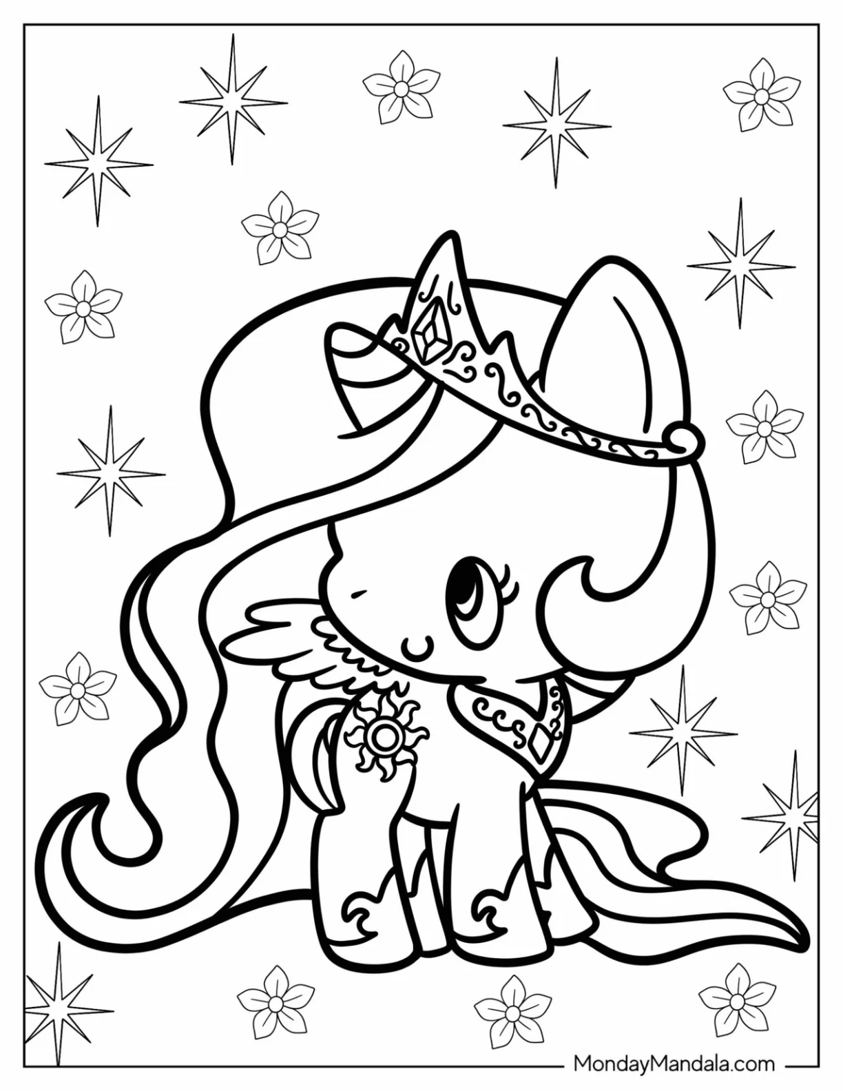Simple Princess Celestia Coloring Page For Preschoolers coloring page