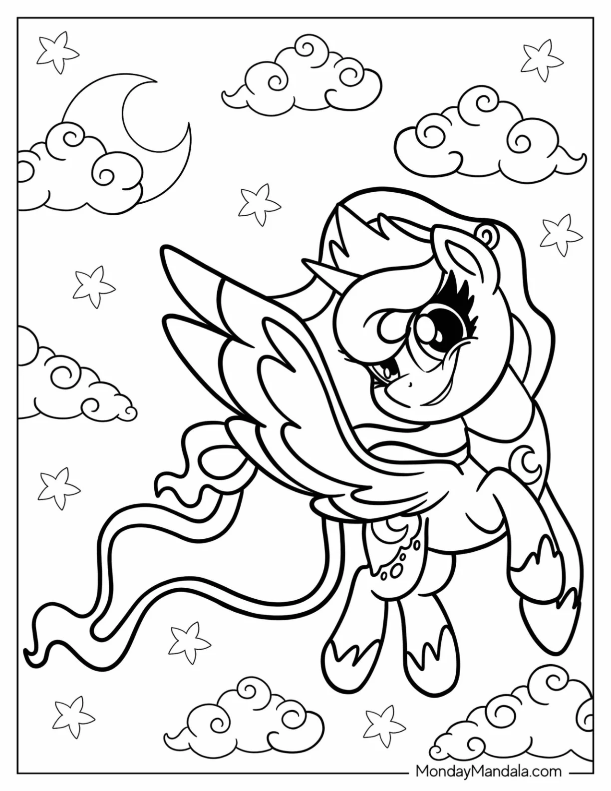 Kawaii Princess Luna Coloring Page For Kids coloring page