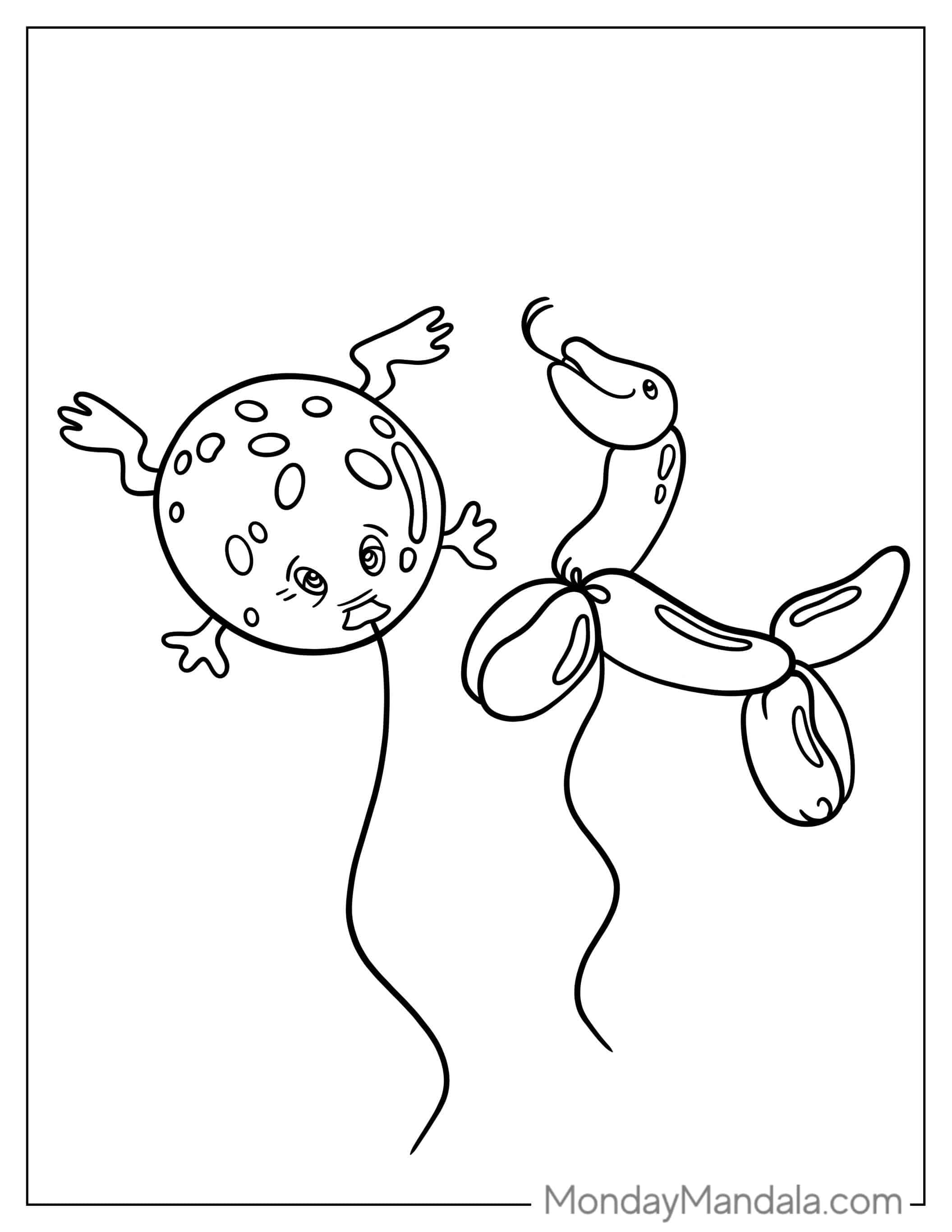 Animal Balloons From Shrek To Color coloring page