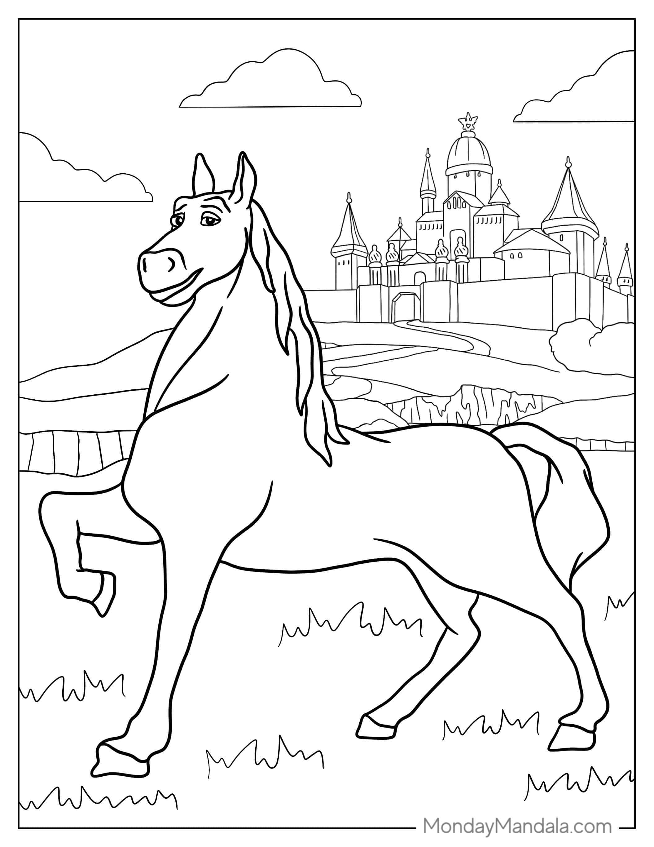 Donkey As a Horse Coloring Page coloring page