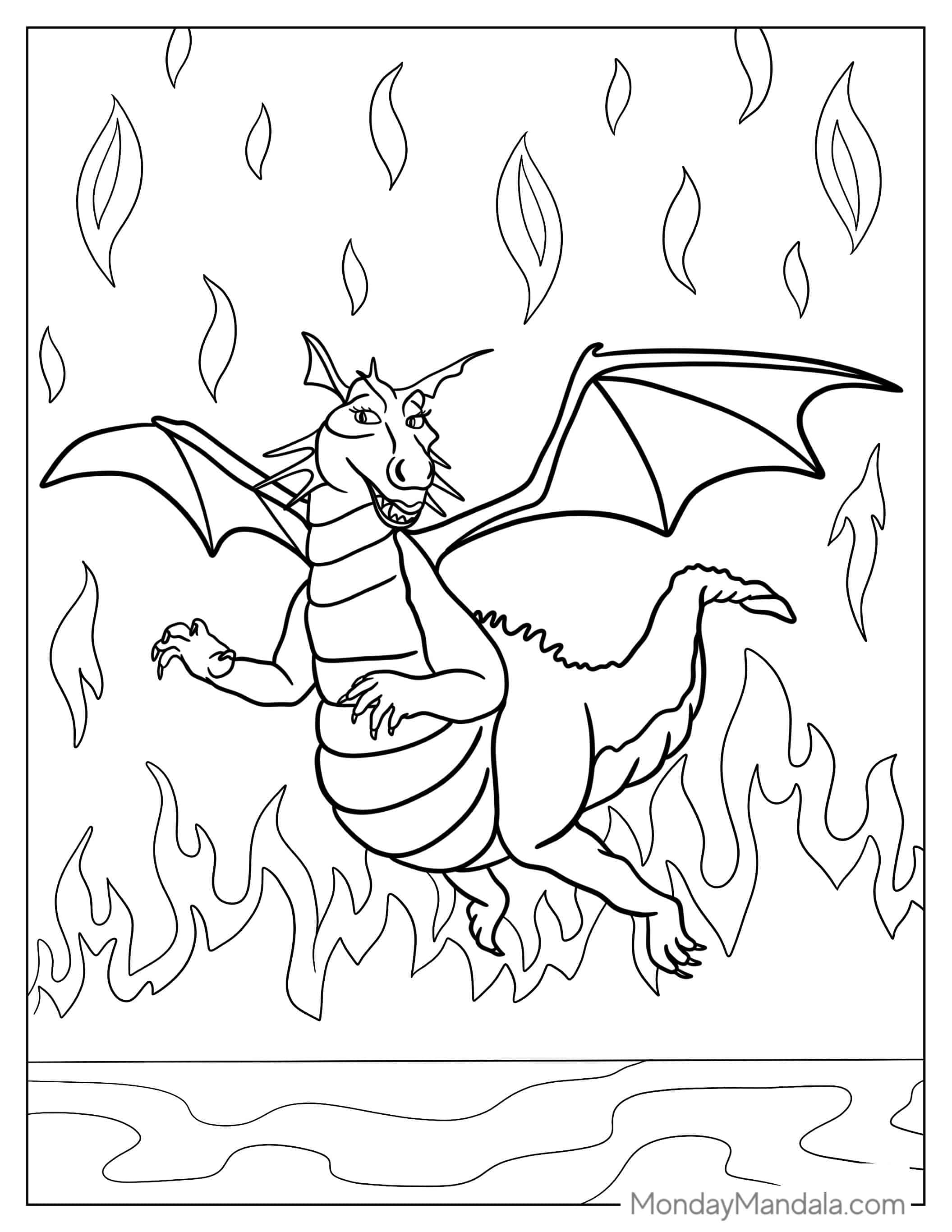 Dragon From Shrek Coloring Page coloring page
