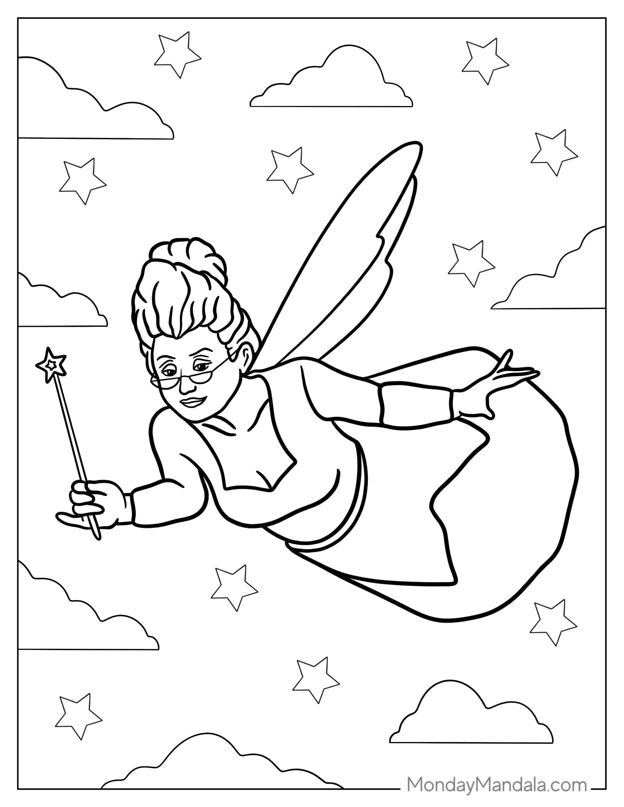 Fairy Godmother From Shrek To Color coloring page