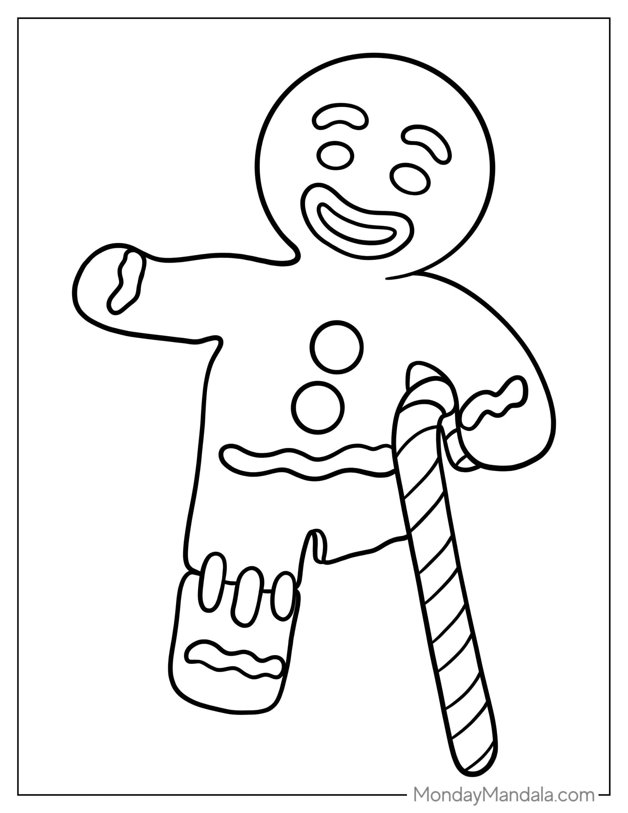 Gingerbread Man From Shrek To Color coloring page
