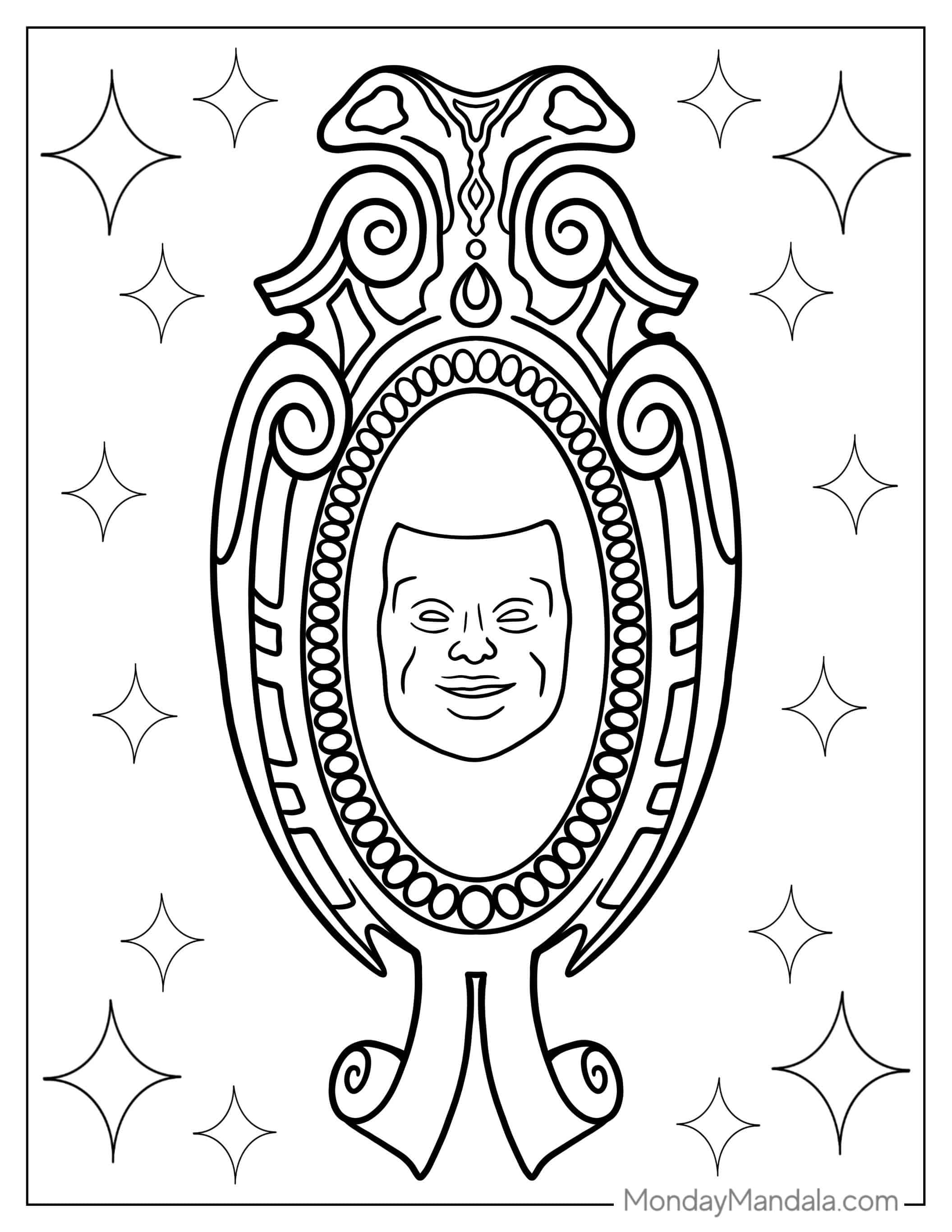 Magic Mirror From Shrek To Color coloring page