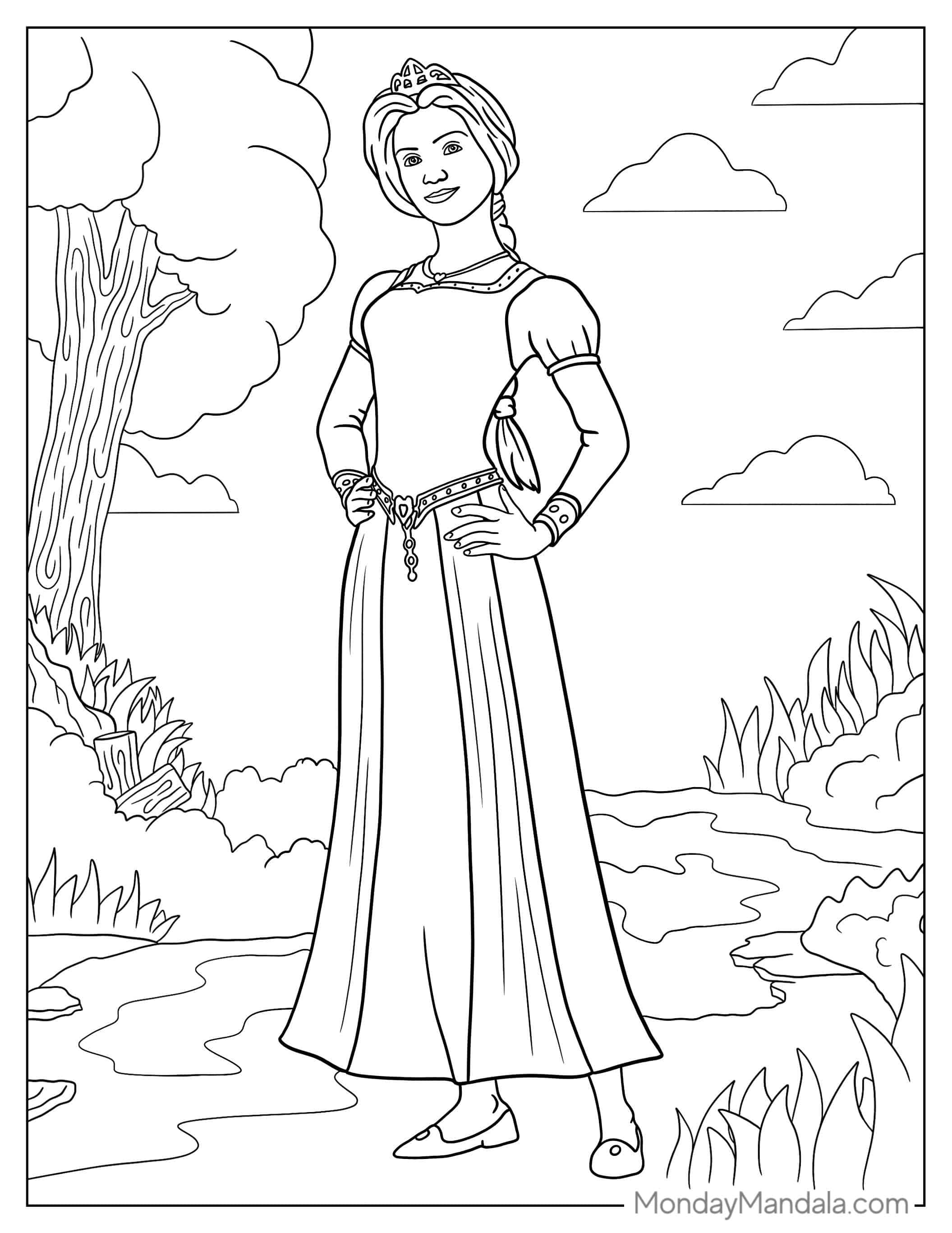 Princess Fiona Coloring Page coloring page