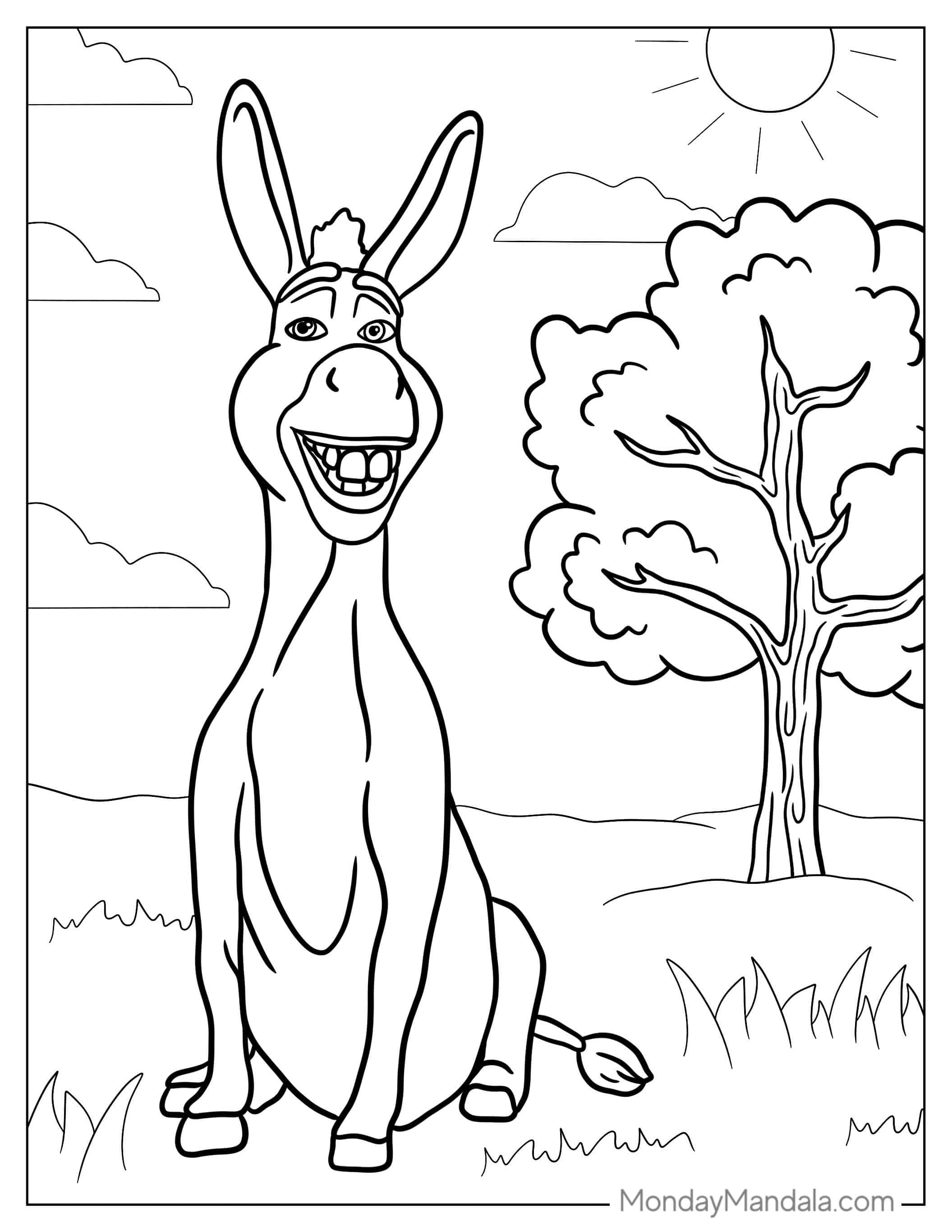 Simple Outline Of Shrek To Color coloring page