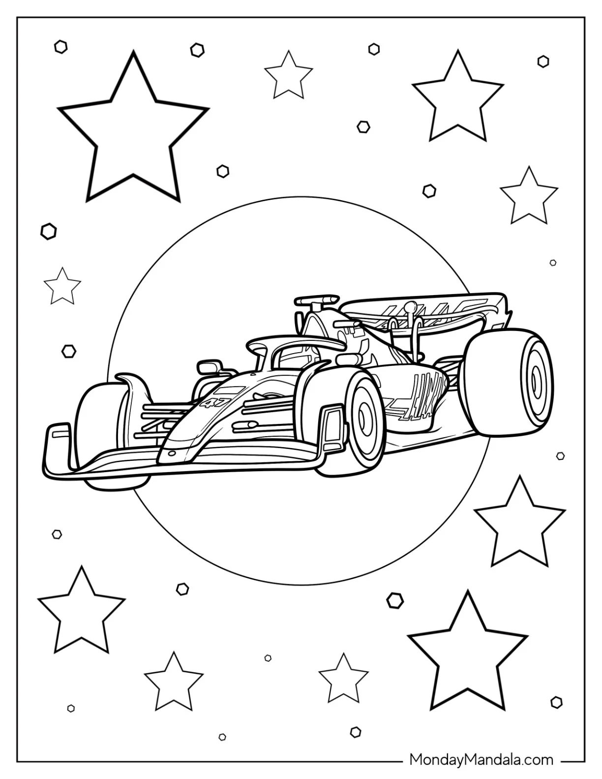 F1 Coloring Page Haas VF 22 Race Car coloring page