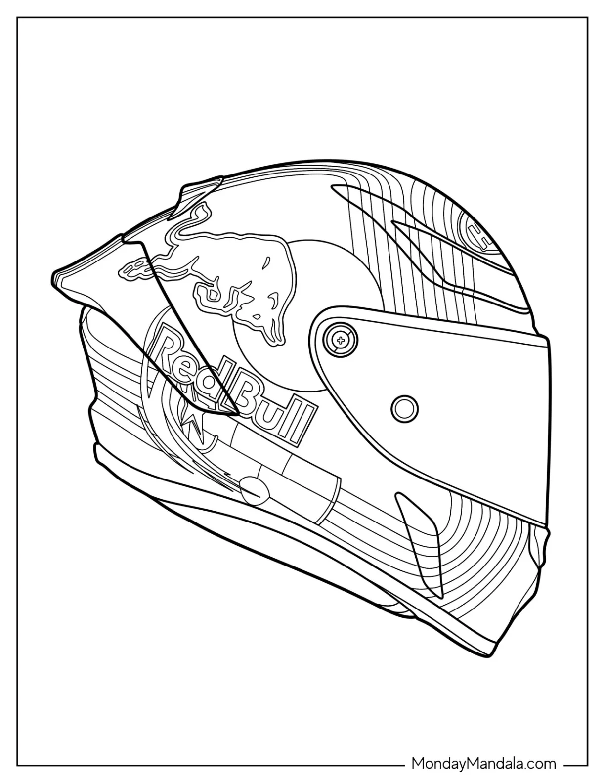 F1 Coloring Page Of HJC RPHA 1N Helmet coloring page