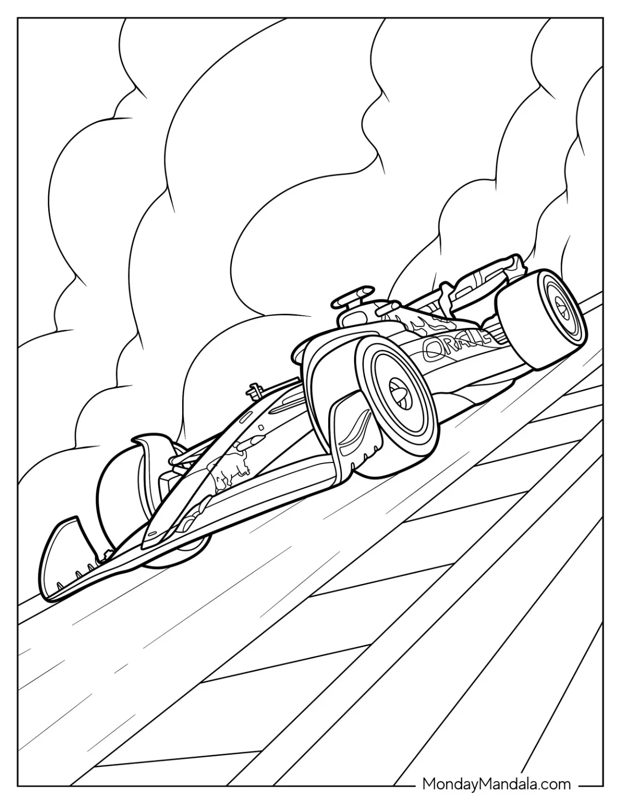 F1 Coloring Page Of Red Bull Max Verstappen Race Car coloring page