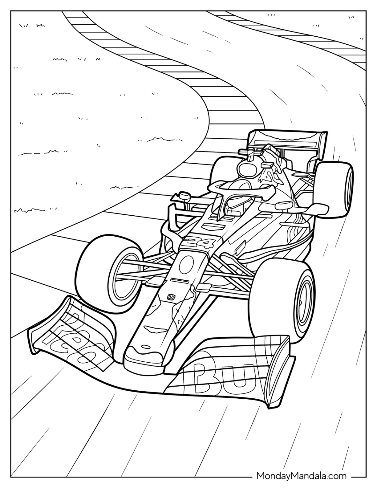 Red Bull Racing RB14 F1 Coloring Page Car coloring page