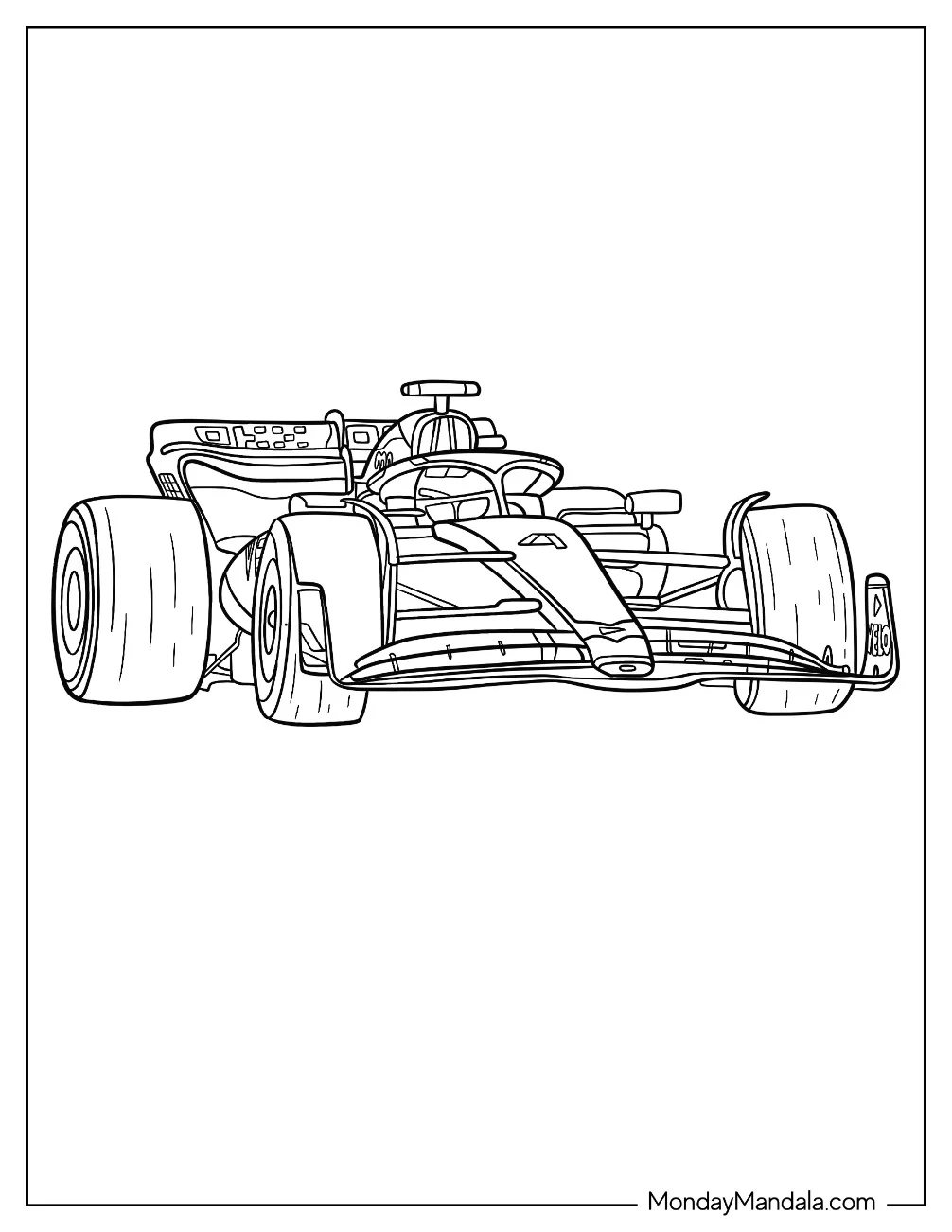 McLaren MCL60 Race Car Coloring Page coloring page — printable line art