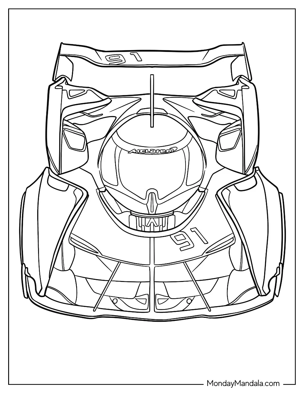 McLaren Ultimate Vision Gran Turismo coloring page — printable line art
