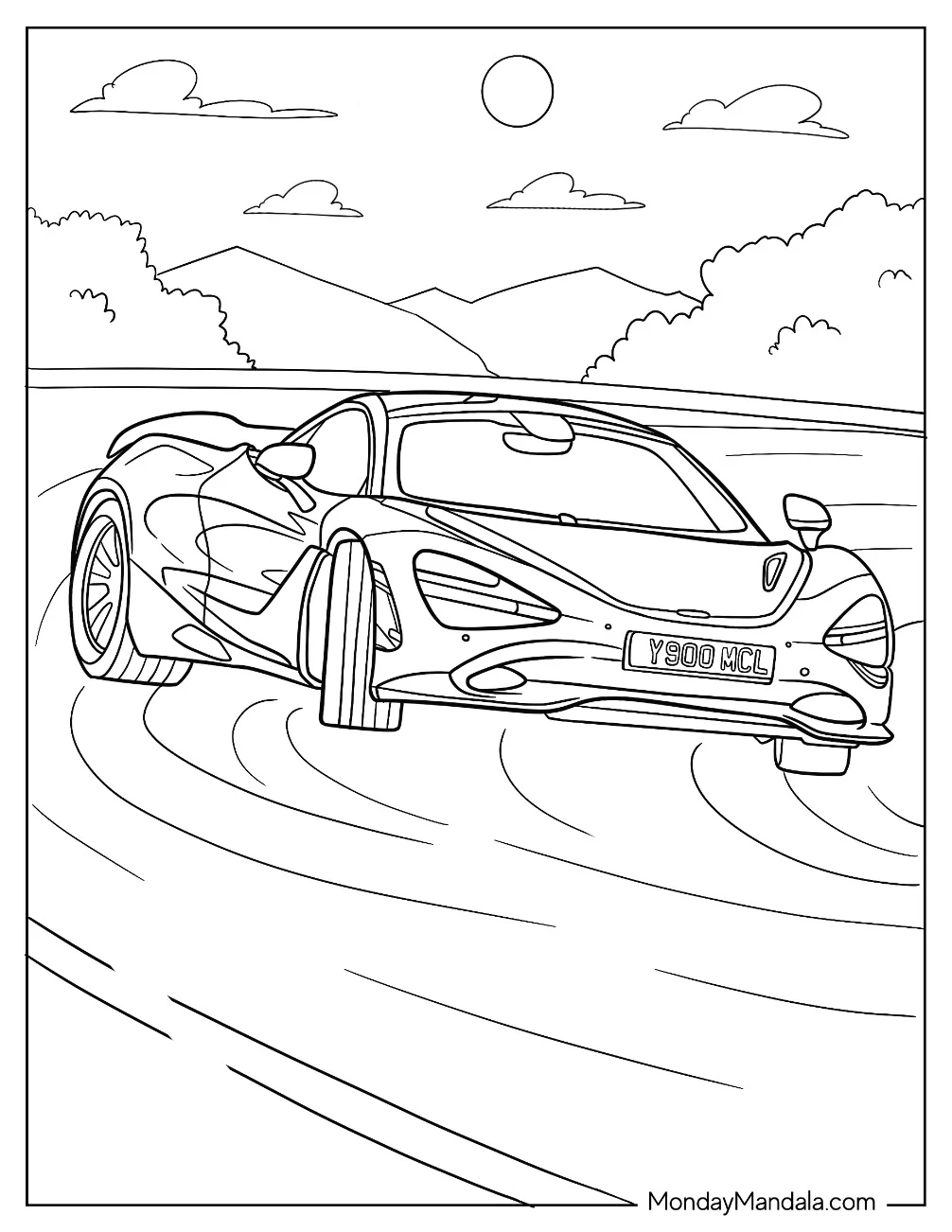 Sleek McLaren 720S Coloring Page coloring page