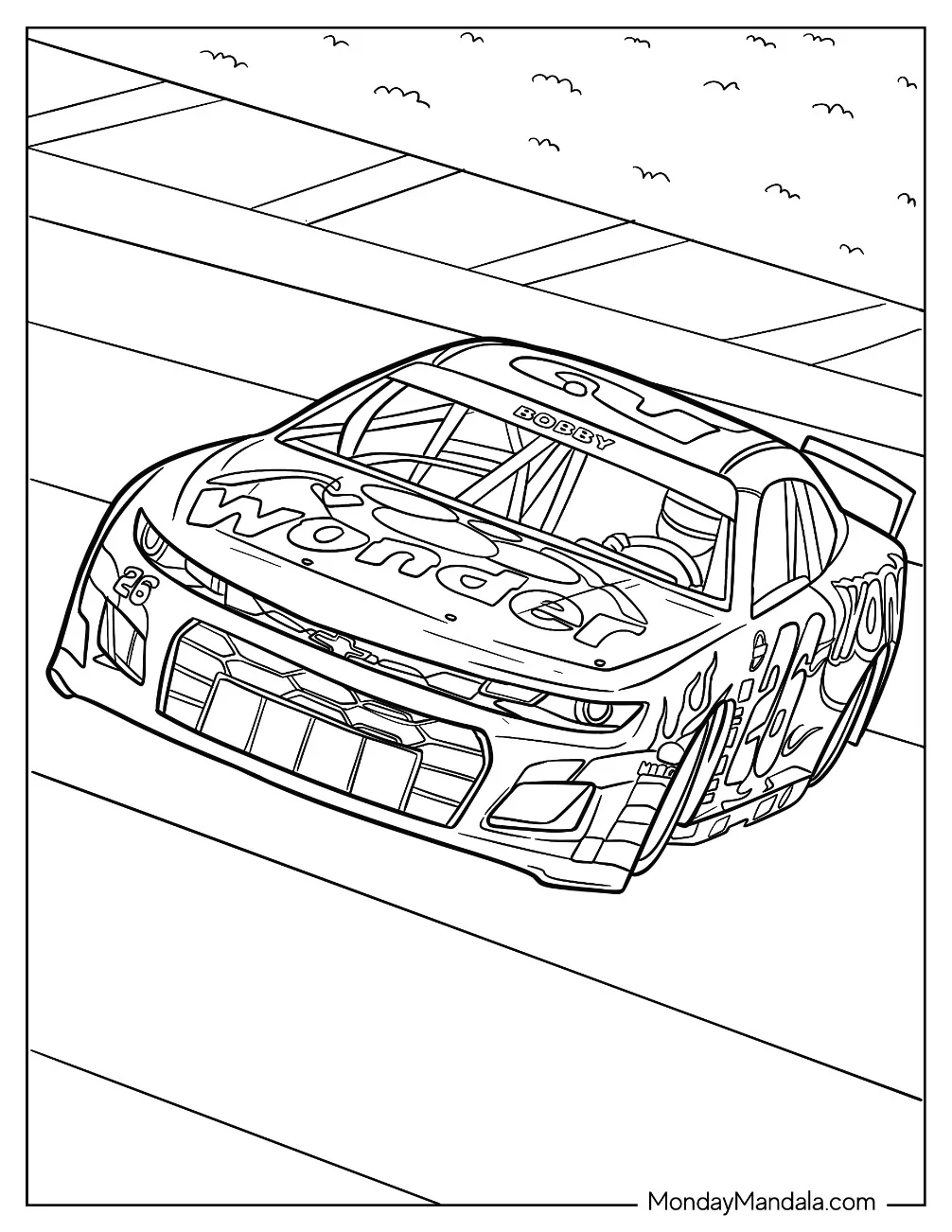 Chevrolet Camaro Wonder NASCAR Coloring Page coloring page
