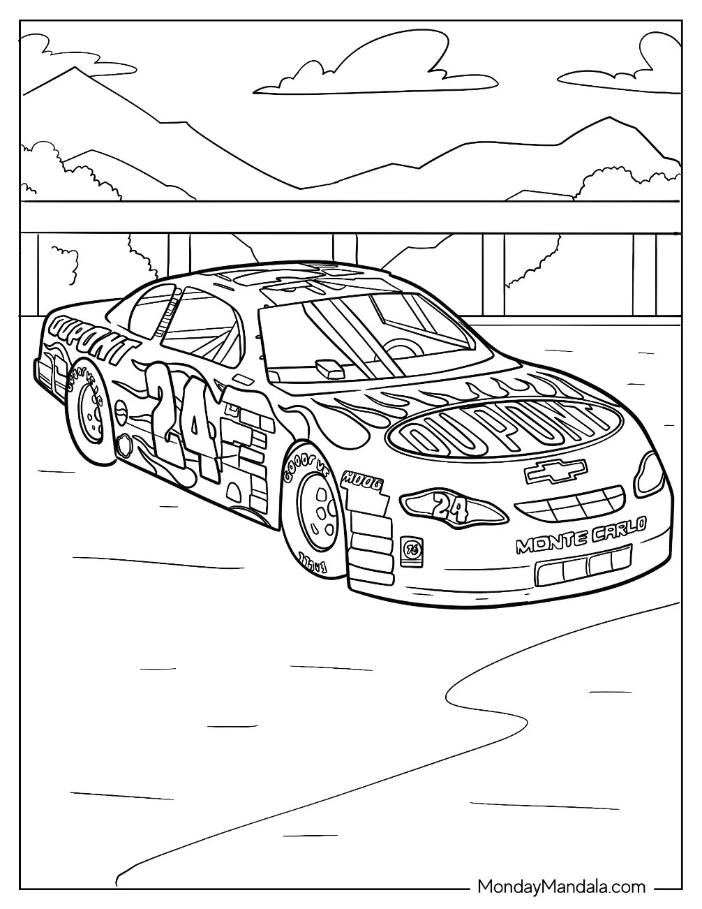 NASCAR Coloring Page Of Jeff Gordon Championship Car coloring page