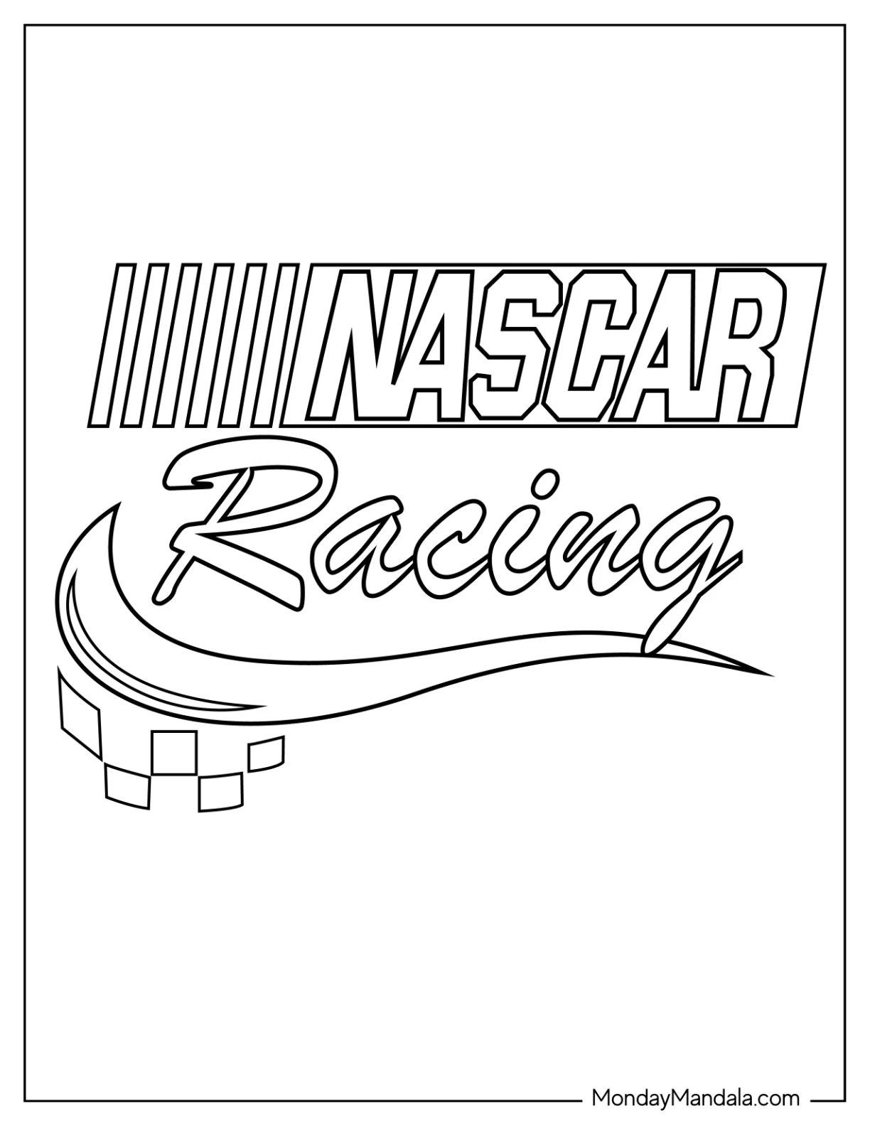 NASCAR Coloring Page Racing Logo coloring page