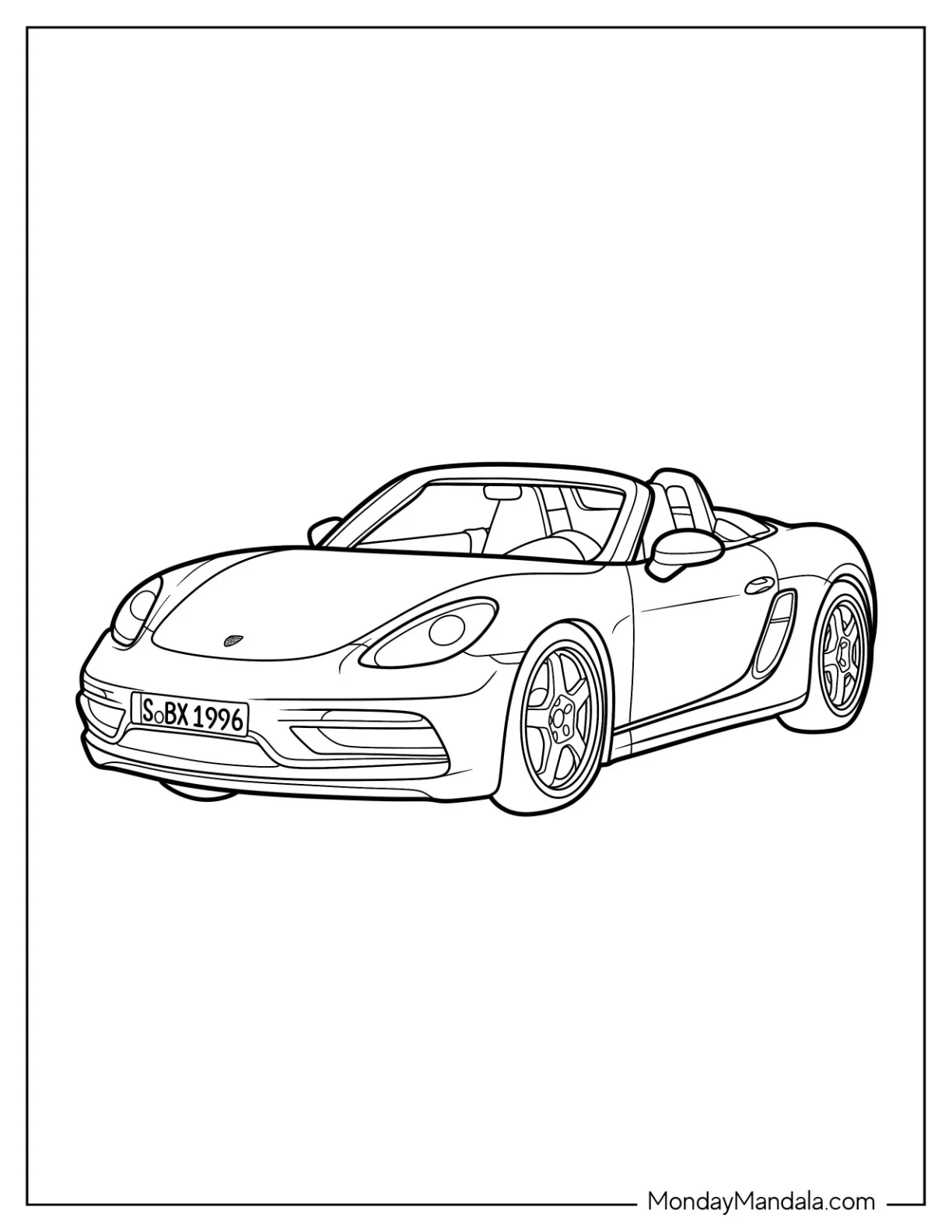 2021 Porsche Coloring Page Boxster coloring page