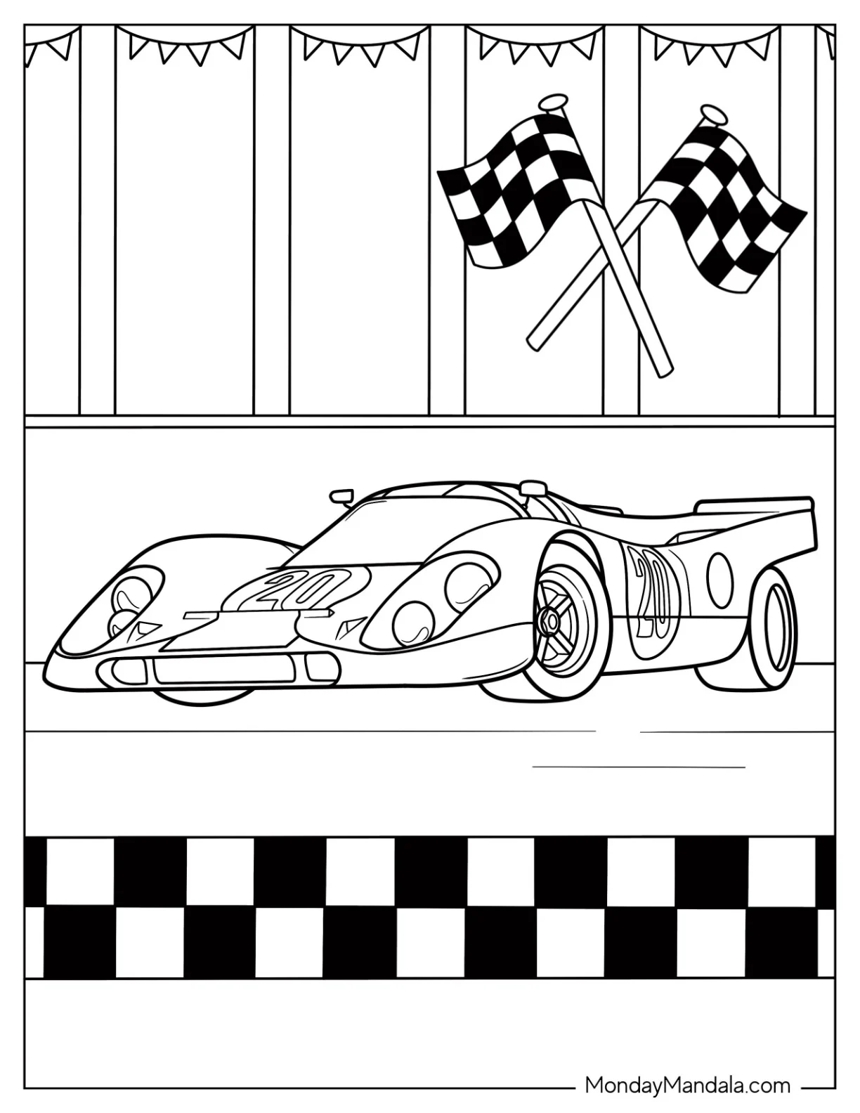 Porsche Coloring Page 917 RCR Gulf On Race Track coloring page