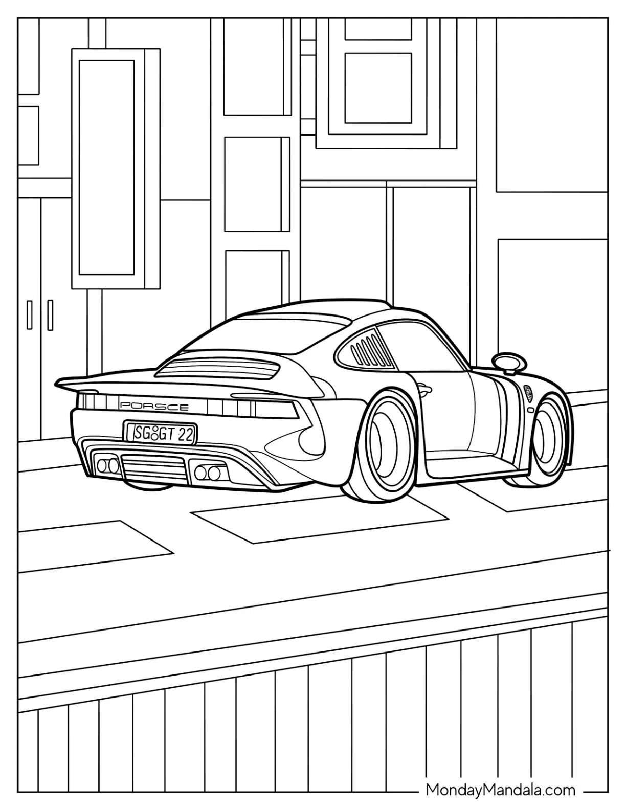Porsche Coloring Page 959 Moby Dick coloring page