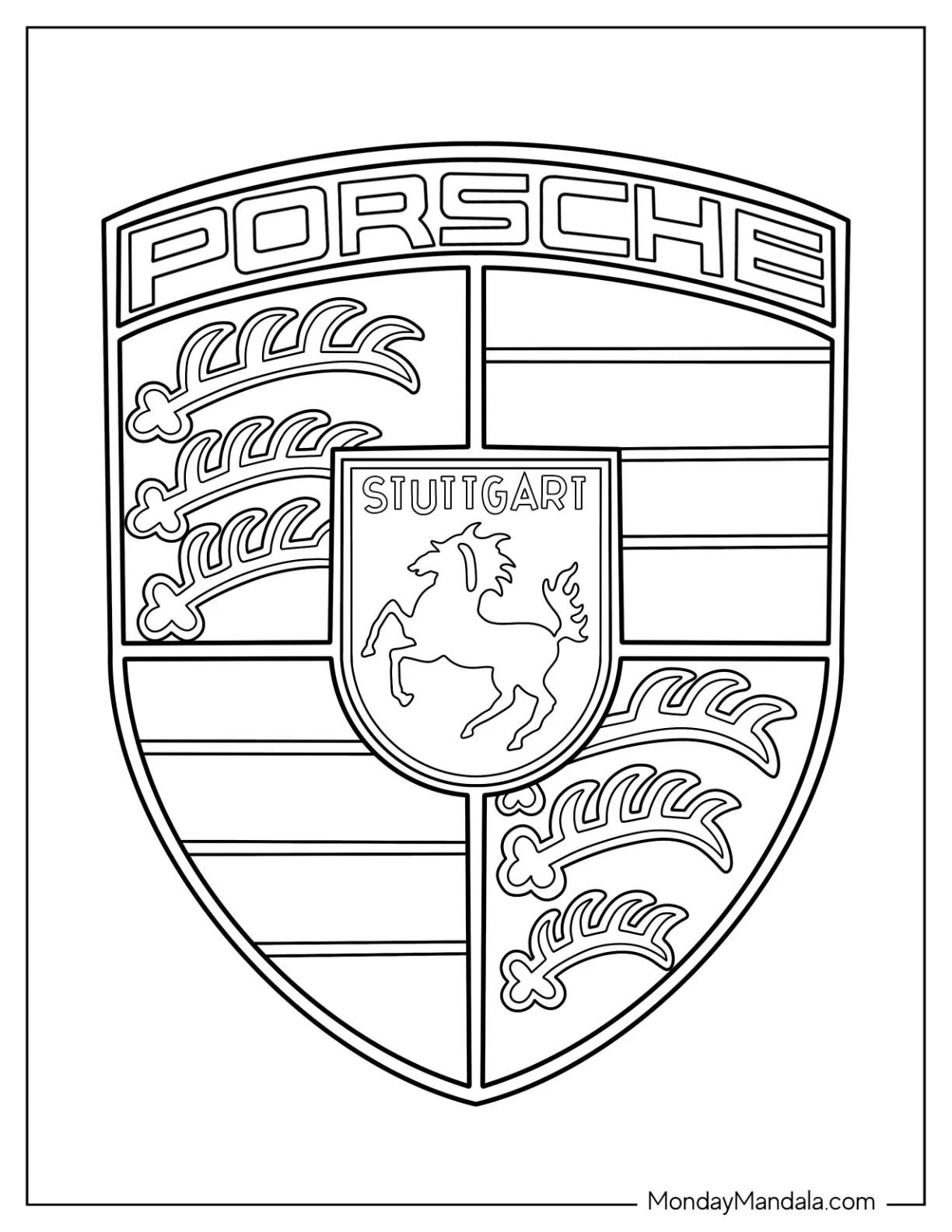 Porsche Coloring Page Logo coloring page