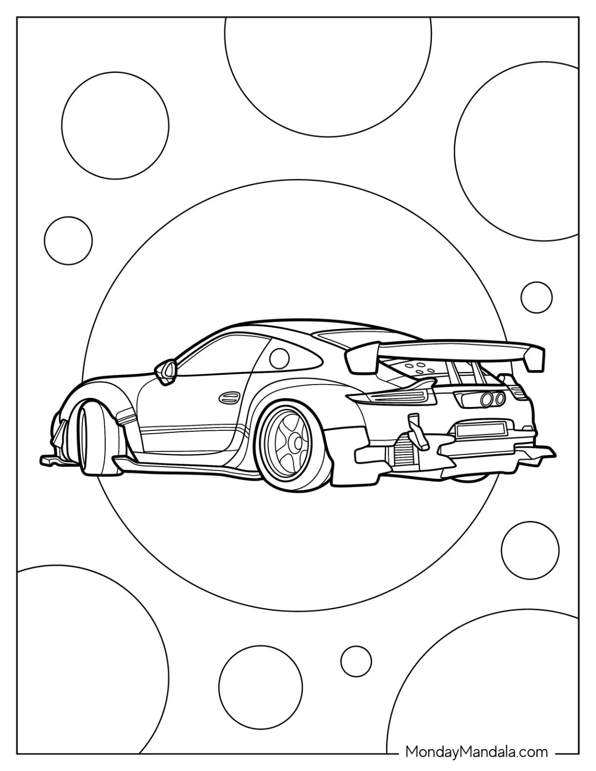 Speedhunter Porsche Coloring Page coloring page — printable line art
