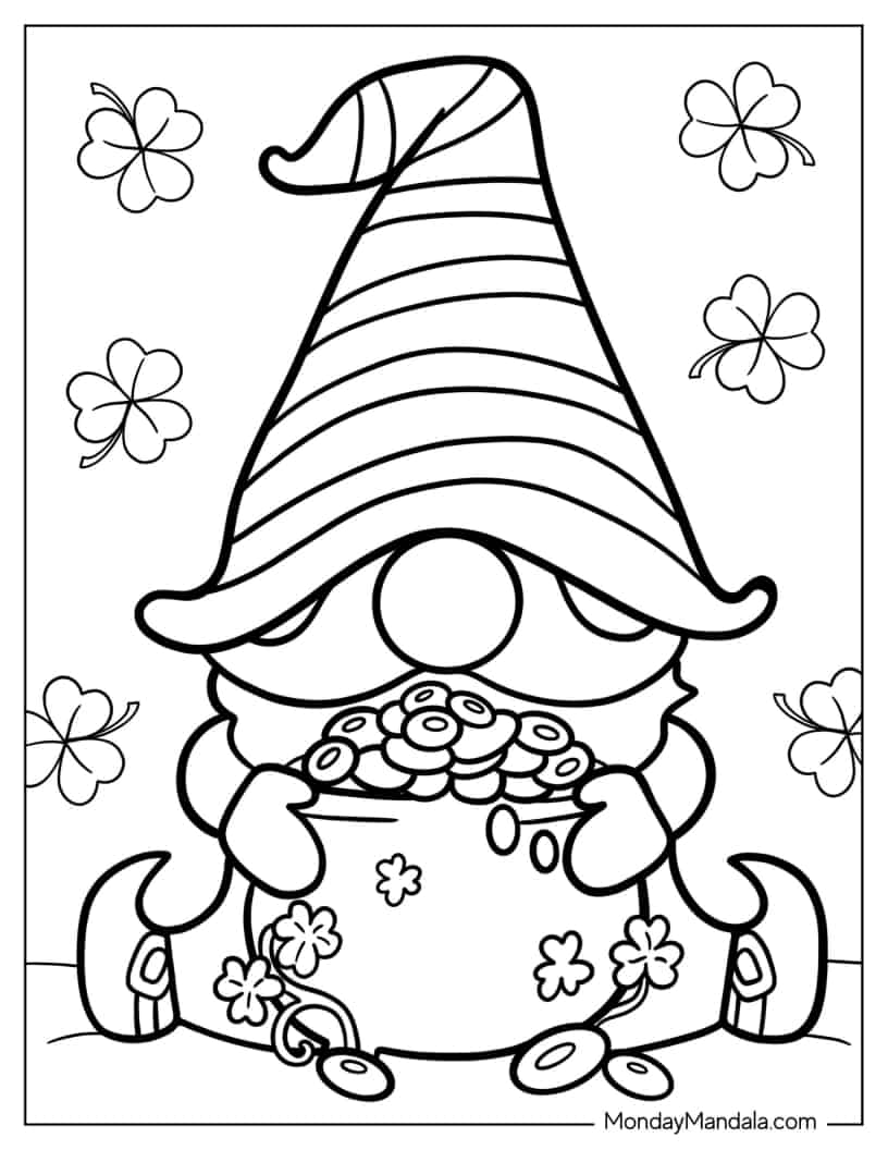 Kawaii Themed St Patrick_s Day Leprechaun coloring page