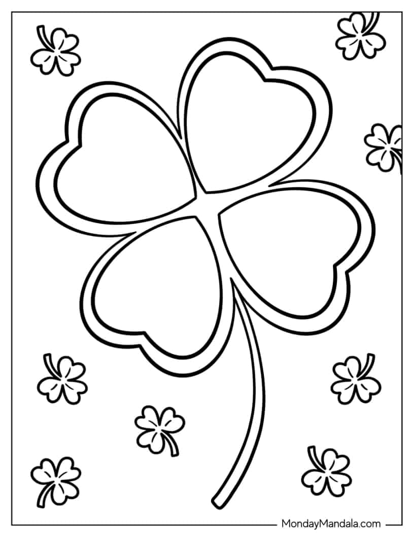 Outline Of St Patrick_s Day Shamrock To Color coloring page