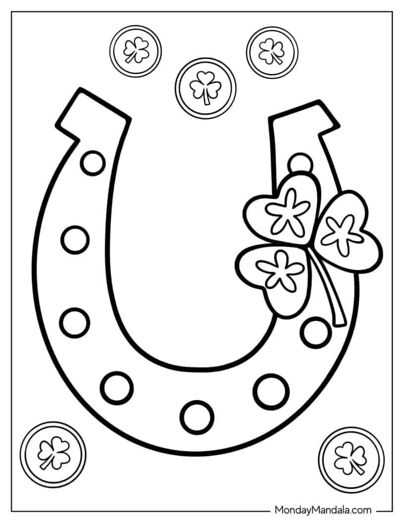 St Patrick_s Day Lucky Horseshoe To Color coloring page